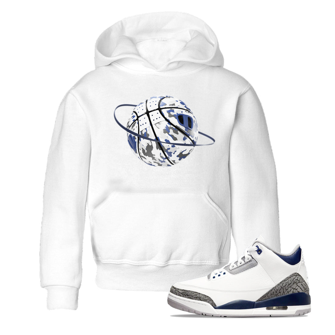 3s Midnight Navy shirt to match jordans Camo Basketball Planet sneaker match t-shirt AJ3 Midnight Navy Drip Gear Zone baby toddler White 1 Crew Neck T-Shirt
