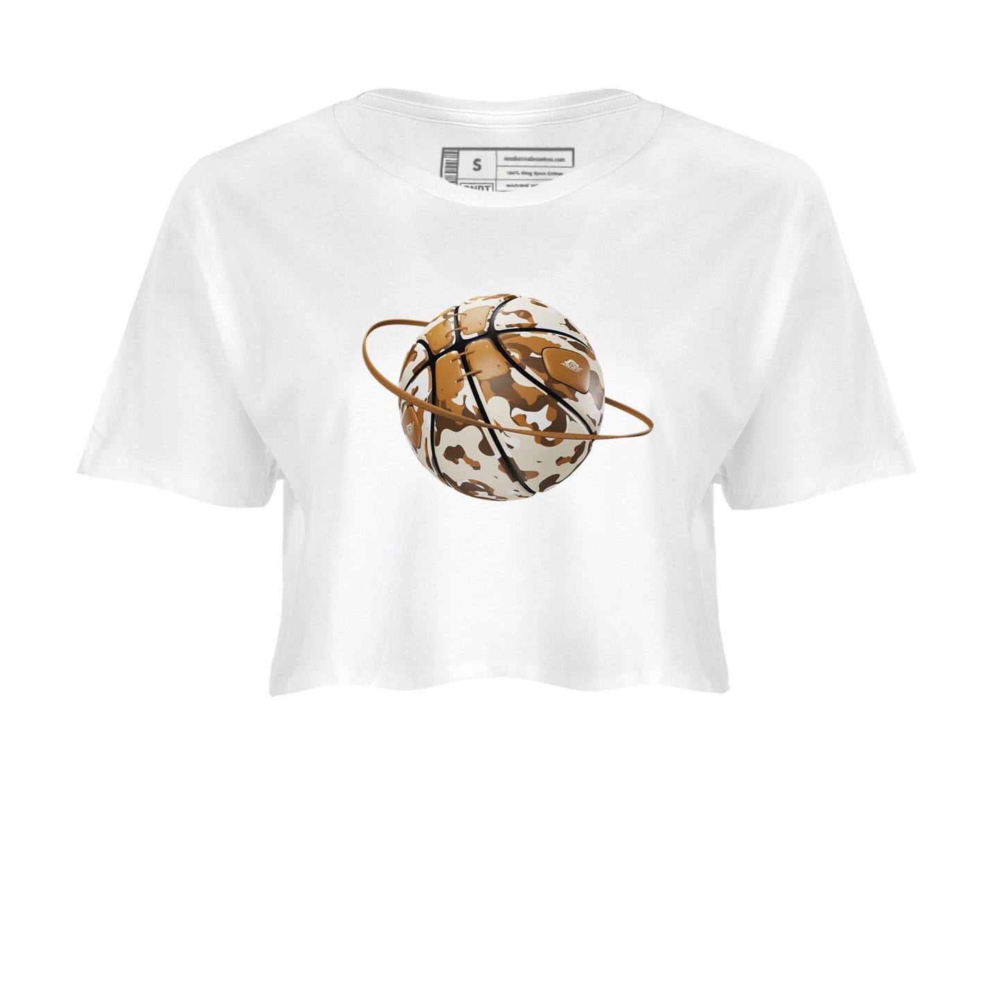 Air Jordan 3 Palomino shirt to match jordans Camo Basketball Planet Streetwear Sneaker Shirt AJ3 Palomino Drip Gear Zone Sneaker Matching Clothing White 2 Crop T-Shirt