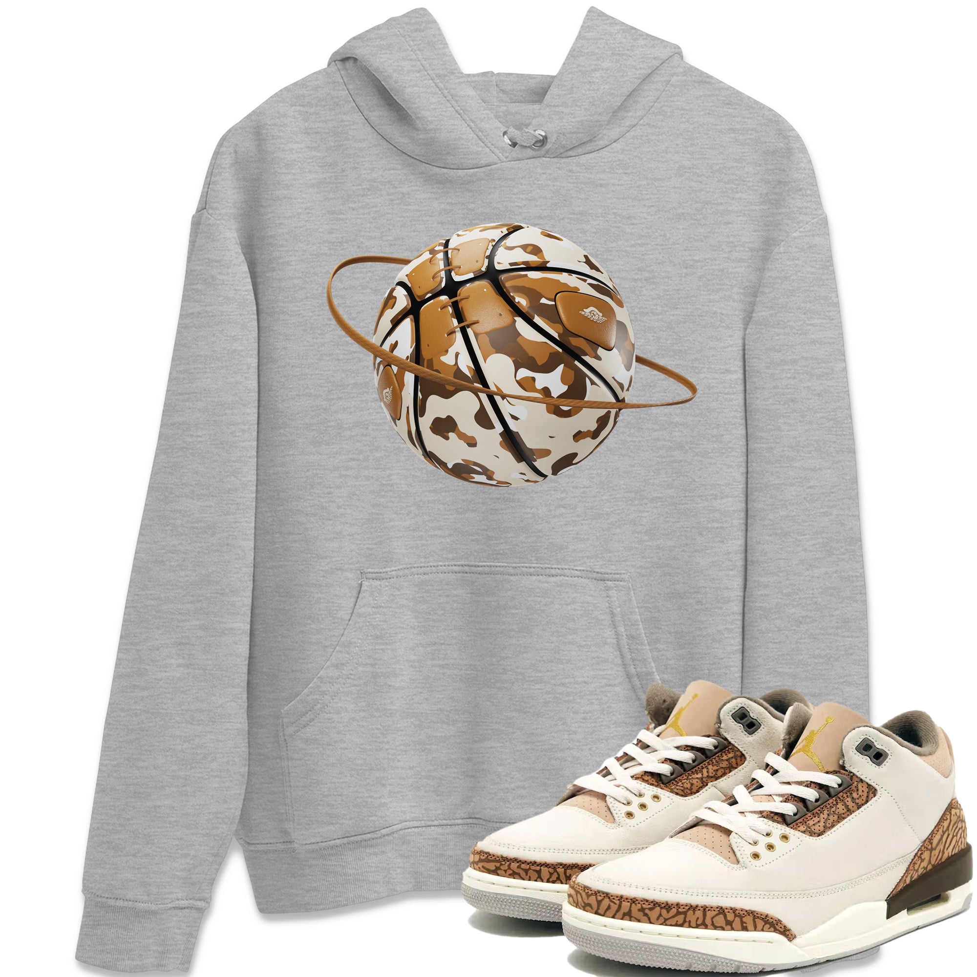 Air Jordan 3 Palomino shirt to match jordans Camo Basketball Planet Streetwear Sneaker Shirt AJ3 Palomino Drip Gear Zone Sneaker Matching Clothing Unisex Heather Grey 1 T-Shirt