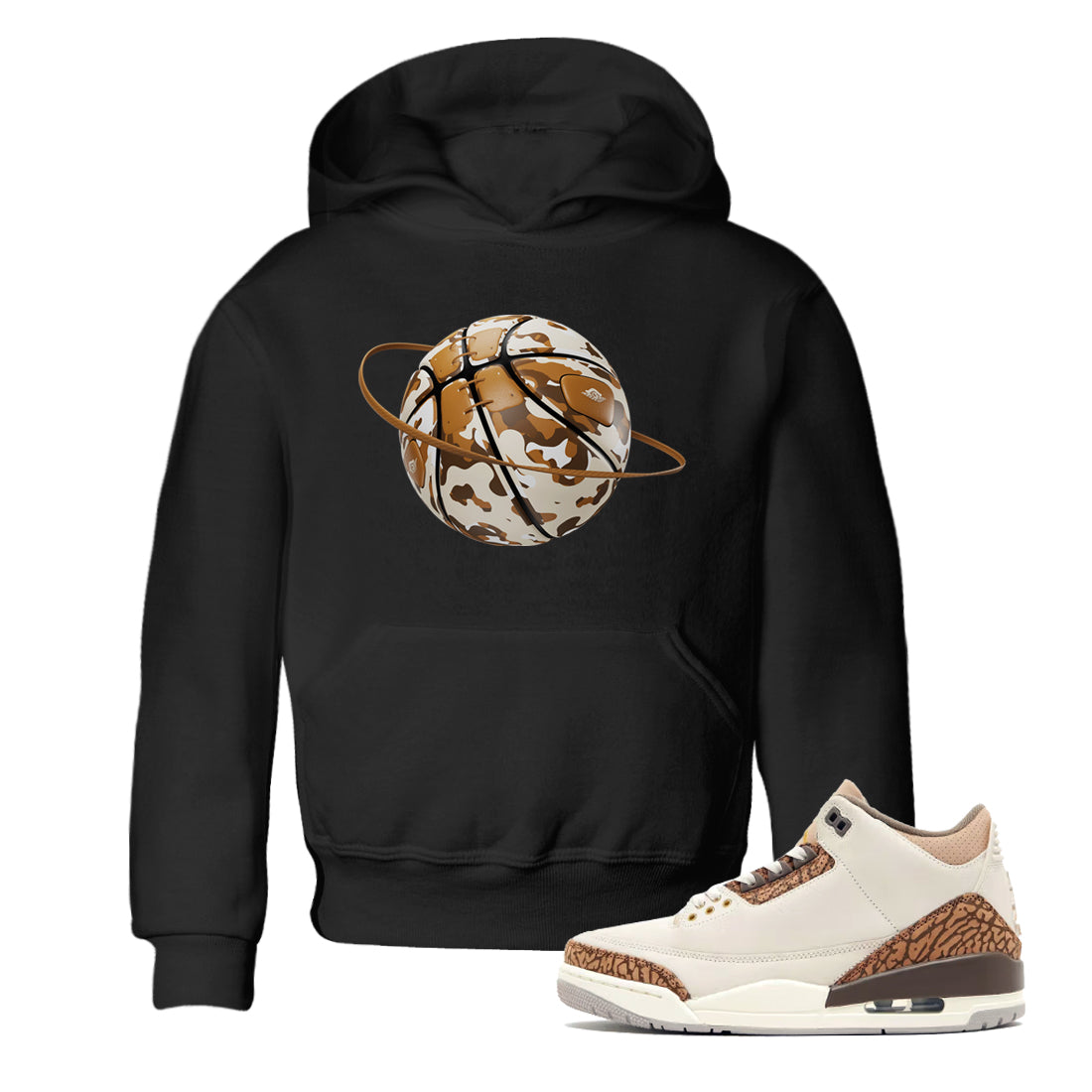 Air Jordan 3 Palomino shirt to match jordans Camo Basketball Planet Streetwear Sneaker Shirt AJ3 Palomino Drip Gear Zone Sneaker Matching Clothing Baby Toddler Black 1 T-Shirt