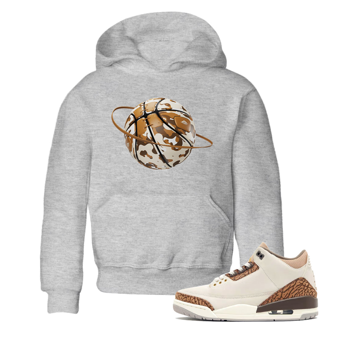 Air Jordan 3 Palomino shirt to match jordans Camo Basketball Planet Streetwear Sneaker Shirt AJ3 Palomino Drip Gear Zone Sneaker Matching Clothing Baby Toddler Heather Grey 1 T-Shirt