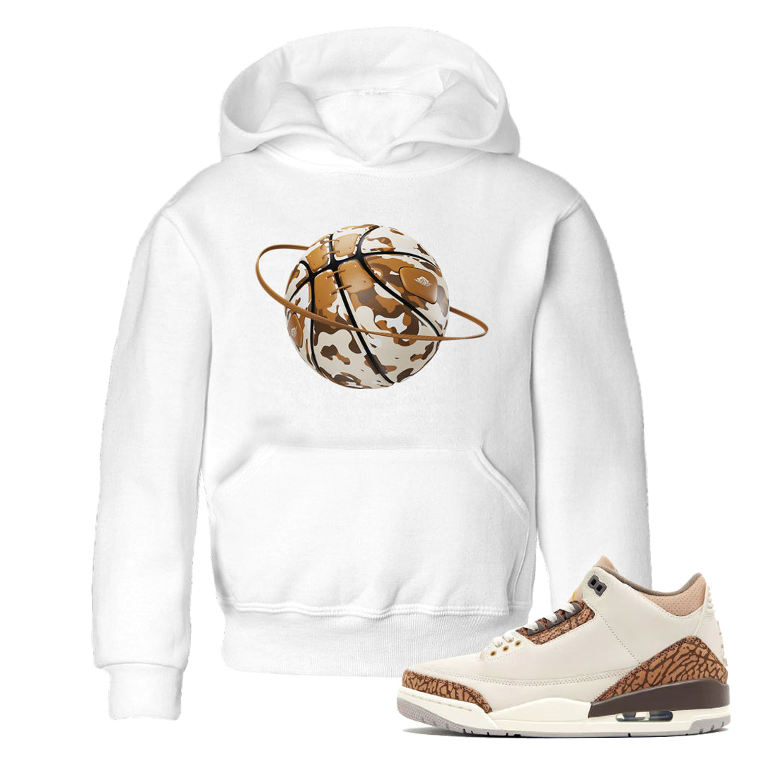 Air Jordan 3 Palomino shirt to match jordans Camo Basketball Planet Streetwear Sneaker Shirt AJ3 Palomino Drip Gear Zone Sneaker Matching Clothing Baby Toddler White 1 T-Shirt