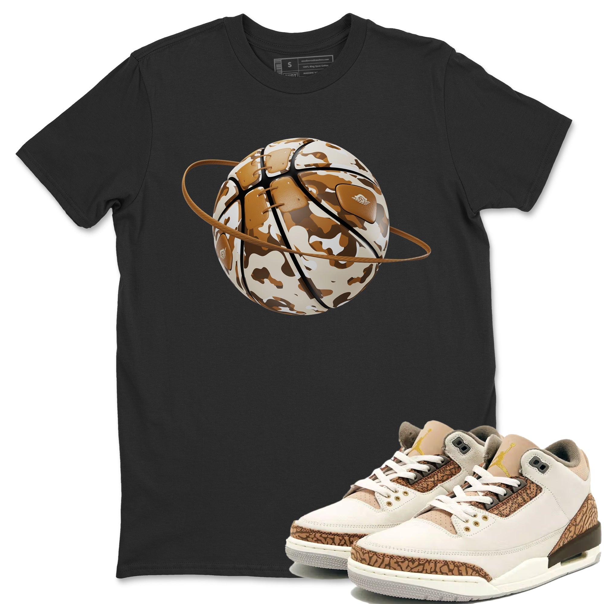 Air Jordan 3 Palomino shirt to match jordans Camo Basketball Planet Streetwear Sneaker Shirt AJ3 Palomino Drip Gear Zone Sneaker Matching Clothing Unisex Black 1 T-Shirt