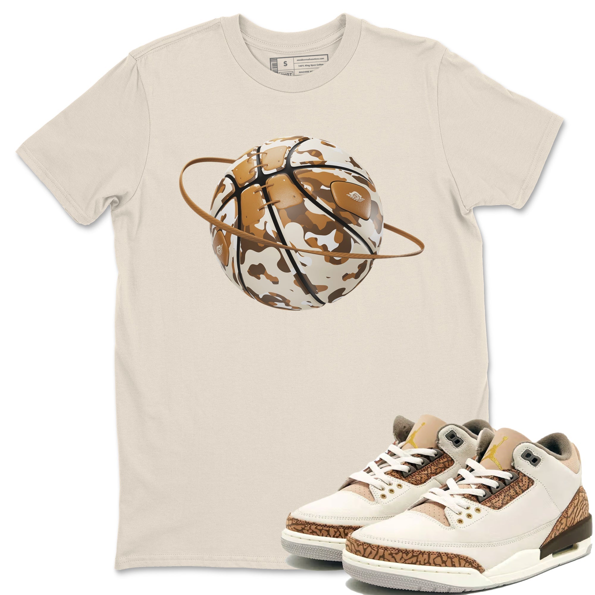 Air Jordan 3 Palomino shirt to match jordans Camo Basketball Planet Streetwear Sneaker Shirt AJ3 Palomino Drip Gear Zone Sneaker Matching Clothing Unisex Natural 1 T-Shirt