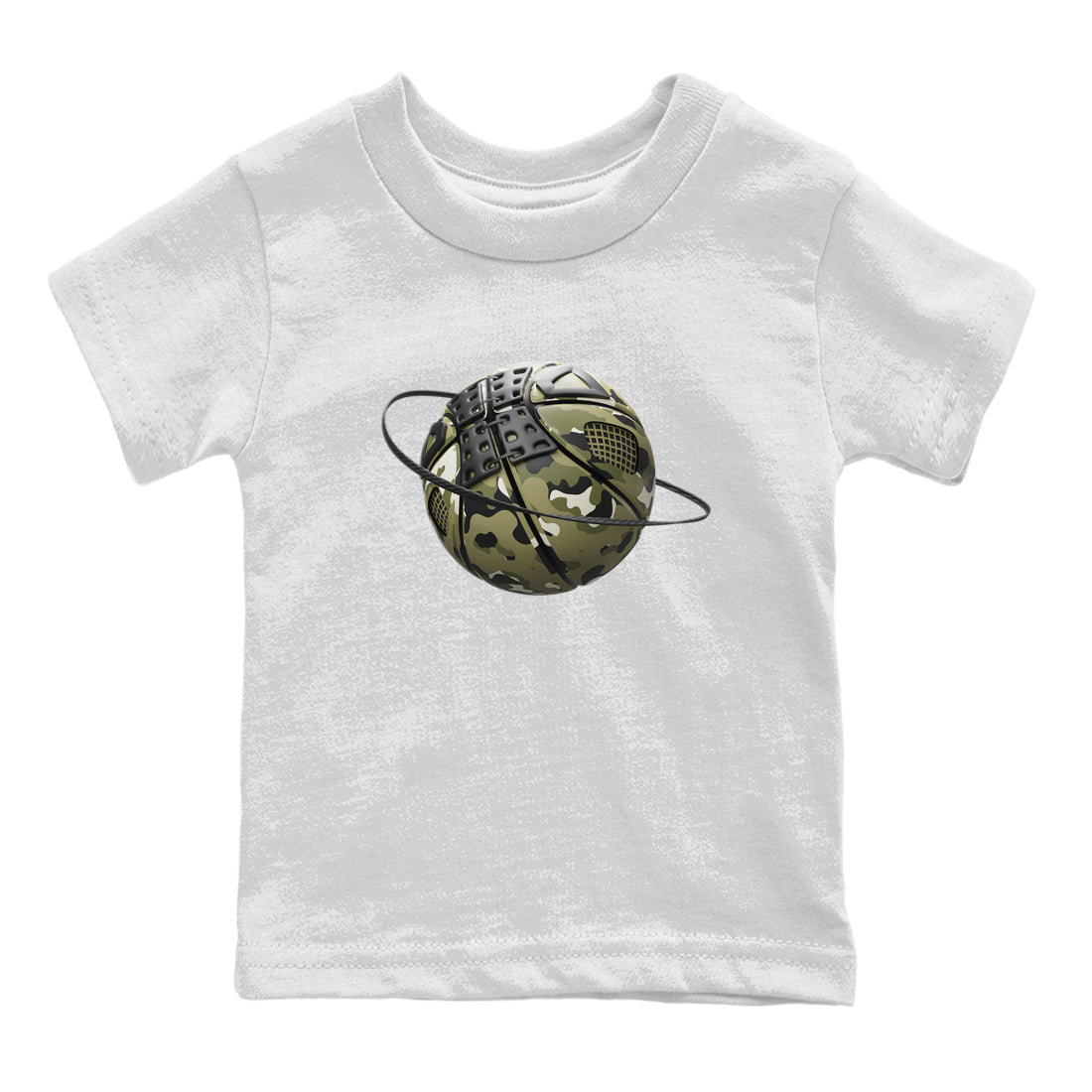 Air Jordan 4 Medium Olive shirt to match jordans streetwear brand Camo Basketball Planet sneaker tees AJ4Medium Olive Drip Gear Zone Baby Toddler White 2 T-Shirt
