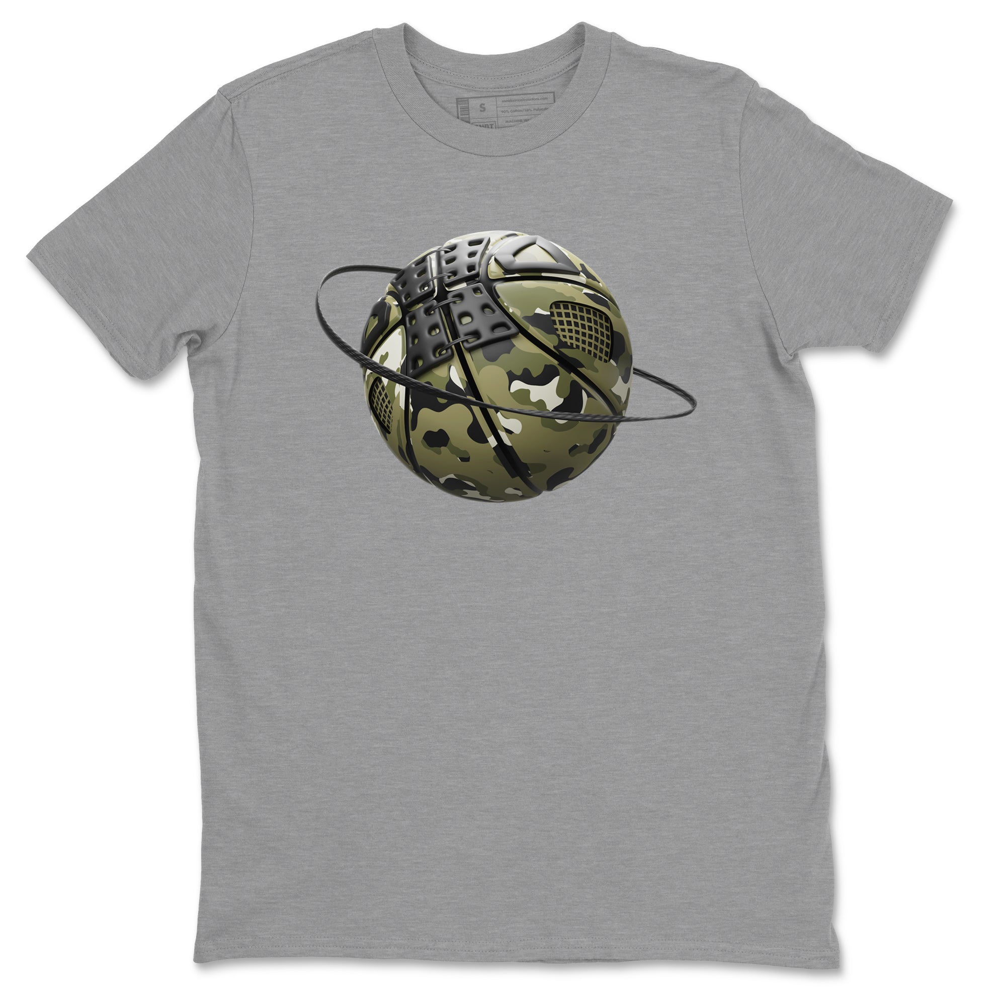Air Jordan 4 Medium Olive shirt to match jordans streetwear brand Camo Basketball Planet sneaker tees AJ4Medium Olive Drip Gear Zone Unisex Heather Grey 2 T-Shirt