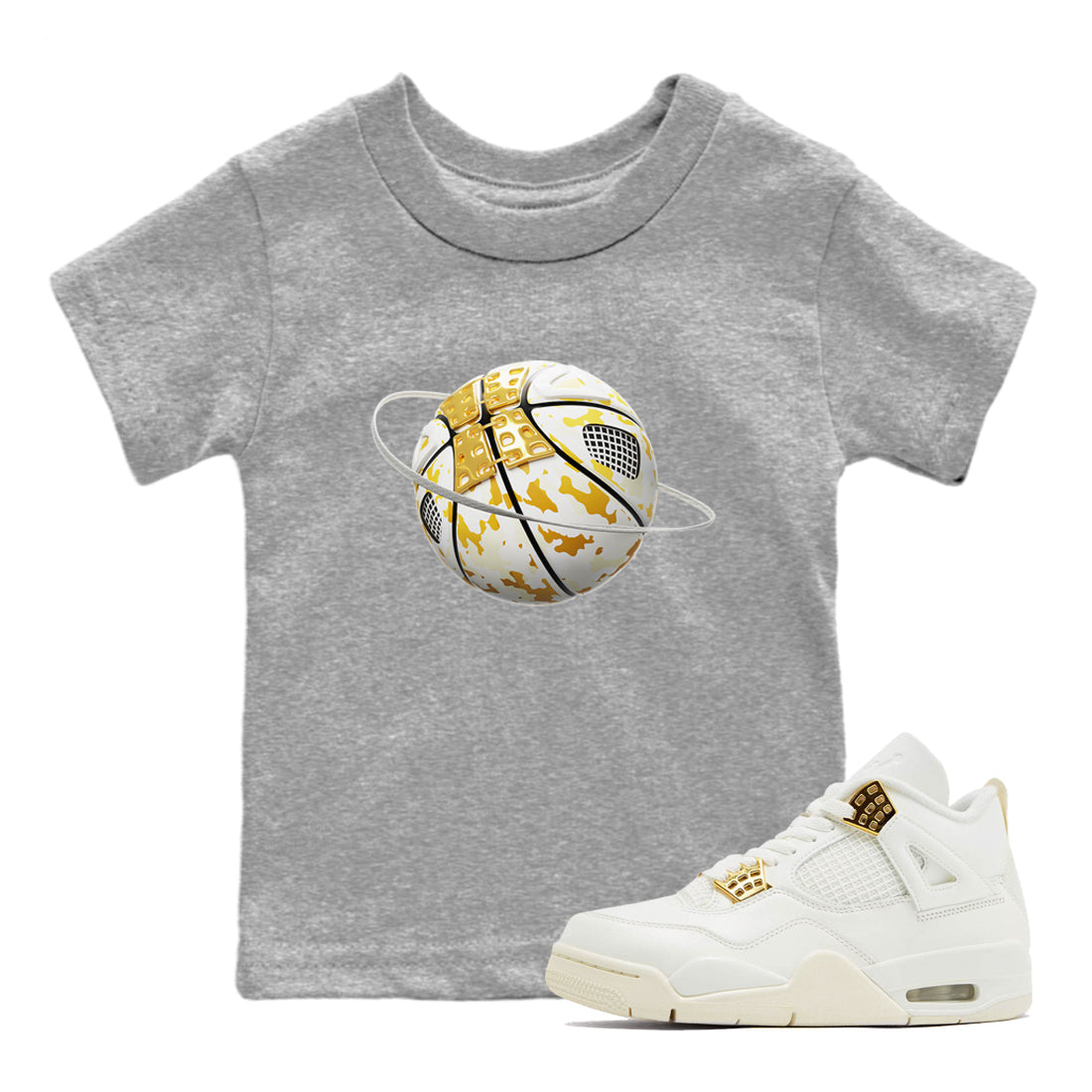 4s Sail 2024 shirt to match jordans Camo Basketball Planet sneaker tees Air Jordan 4 Sail 2024 Drip Gear Zone baby toddler Heather Grey 1 cotton Shirt