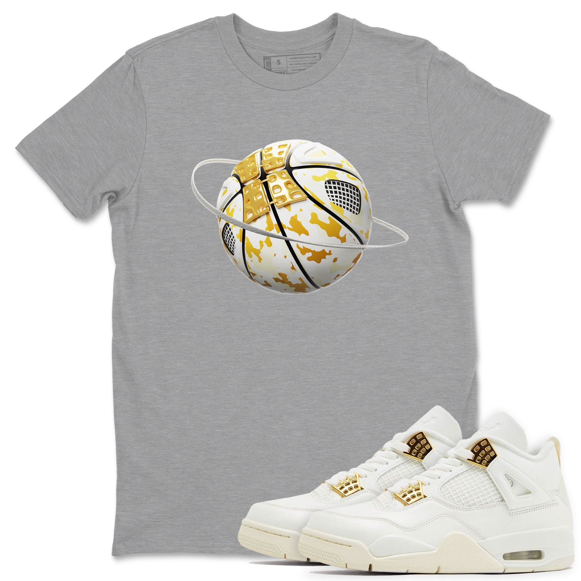 4s Sail 2024 shirt to match jordans Camo Basketball Planet sneaker tees Air Jordan 4 Sail 2024 Drip Gear Zone unisex cotton Heather Grey 1 crew neck shirt
