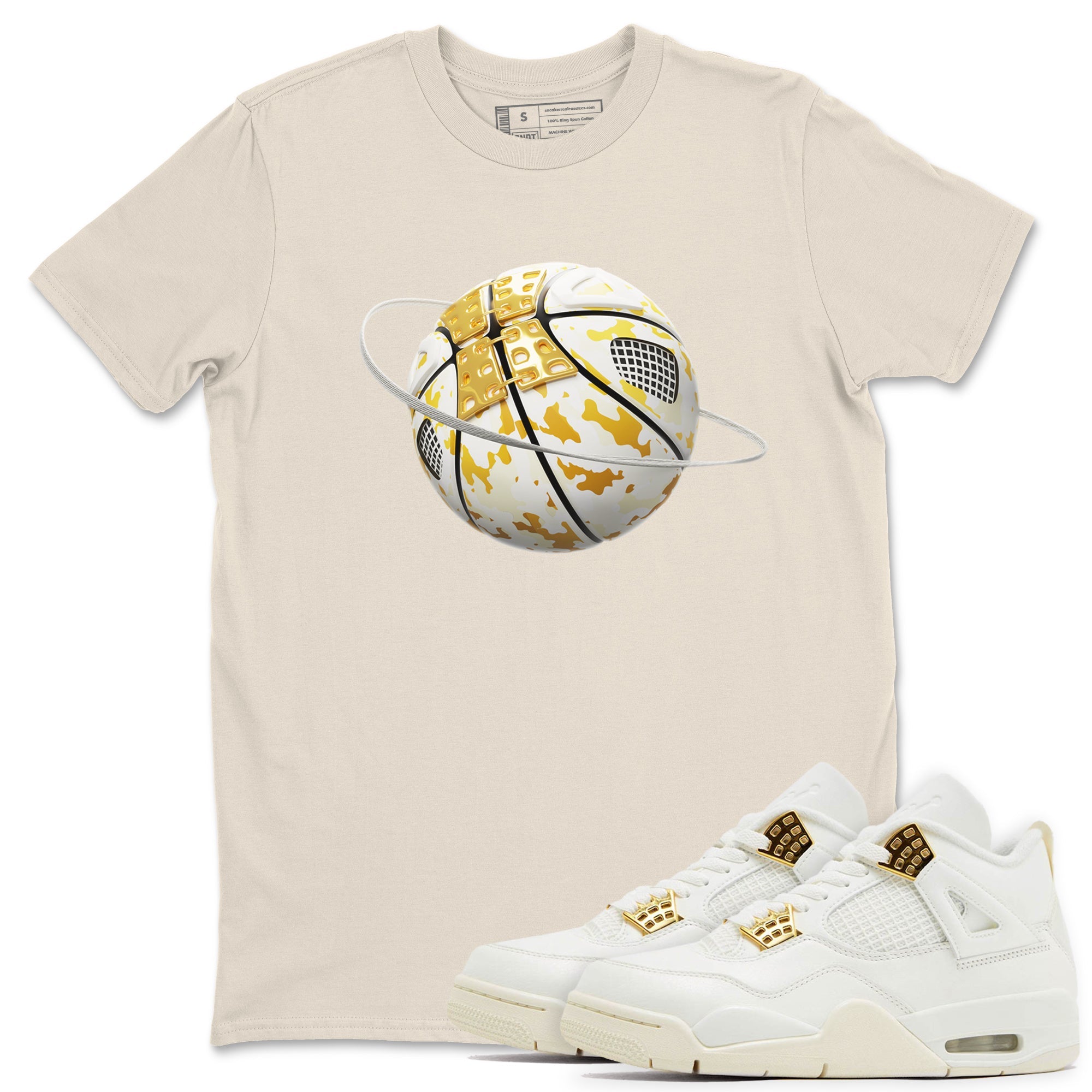 4s Sail 2024 shirt to match jordans Camo Basketball Planet sneaker tees Air Jordan 4 Sail 2024 Drip Gear Zone unisex cotton Natural 1 crew neck shirt