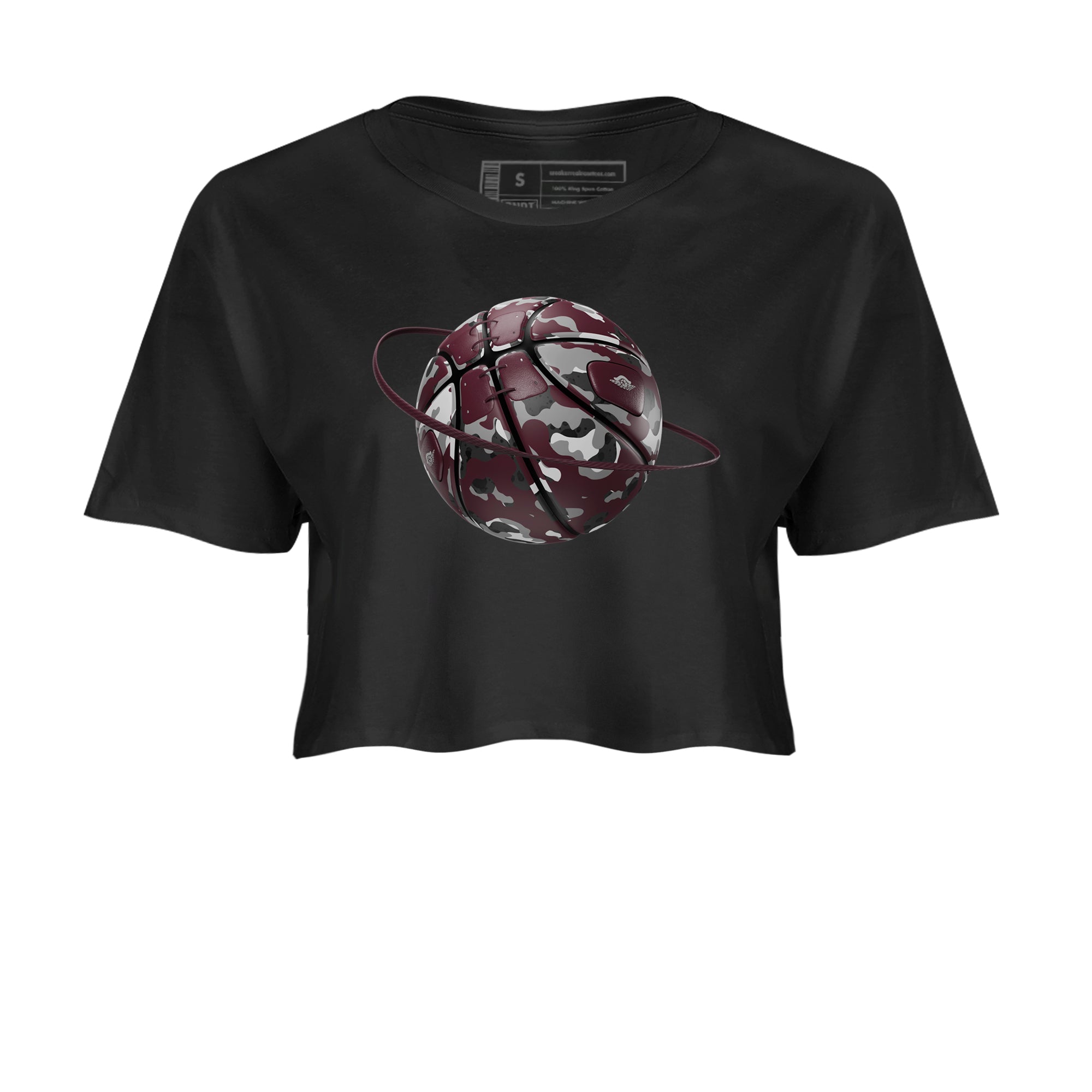 Air Jordan 5 Burgundy shirt to match jordans Camo Basketball Planet Streetwear Sneaker Shirt AJ5 Burgundy Drip Gear Zone Sneaker Matching Clothing Black 2 Crop T-Shirt