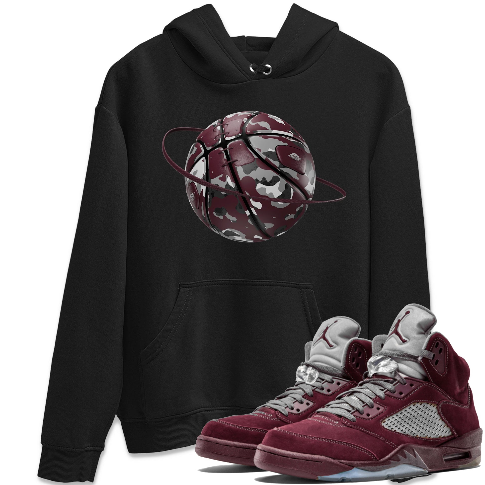 Air Jordan 5 Burgundy shirt to match jordans Camo Basketball Planet Streetwear Sneaker Shirt AJ5 Burgundy Drip Gear Zone Sneaker Matching Clothing Unisex Black 1 T-Shirt