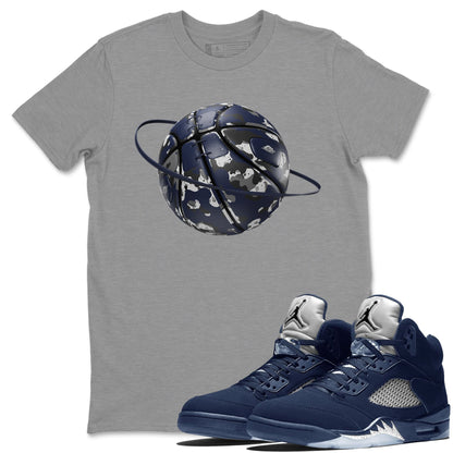 Air Jordan 5 Georgetown shirt to match jordans Camo Basketball Planet Streetwear Sneaker Shirt AJ5 Georgetown Drip Gear Zone Sneaker Matching Clothing Unisex Heather Grey 1 T-Shirt