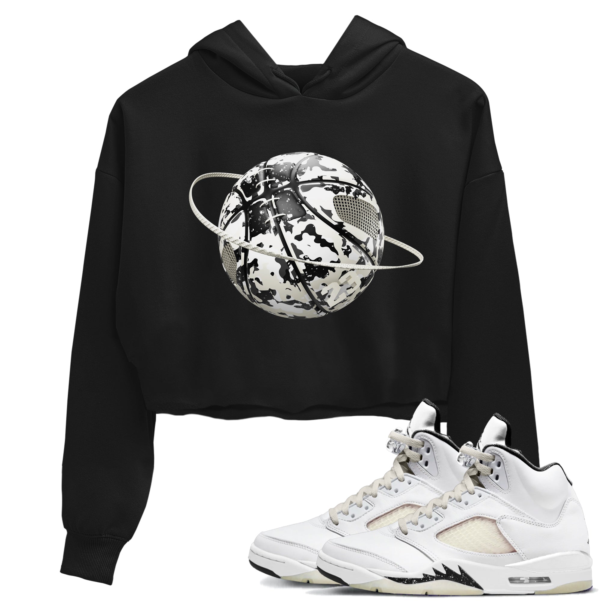 5s Sail shirt to match jordans Camo Basketball Planet sneaker tees Air Jordan 5 Sail Drip Gear Zone Black 1 crop length shirt