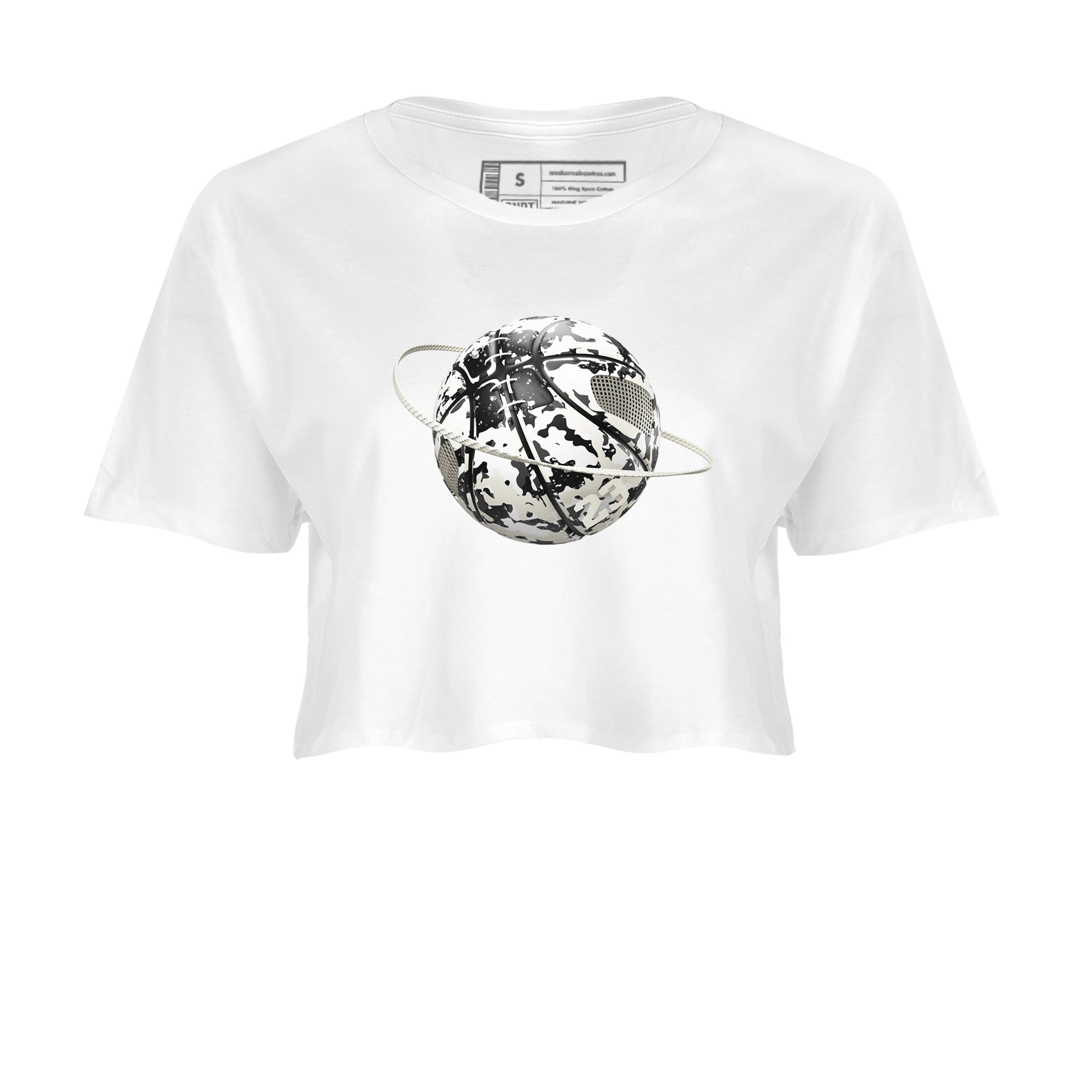 5s Sail shirt to match jordans Camo Basketball Planet sneaker tees Air Jordan 5 Sail Drip Gear Zone White 2 crop length shirt