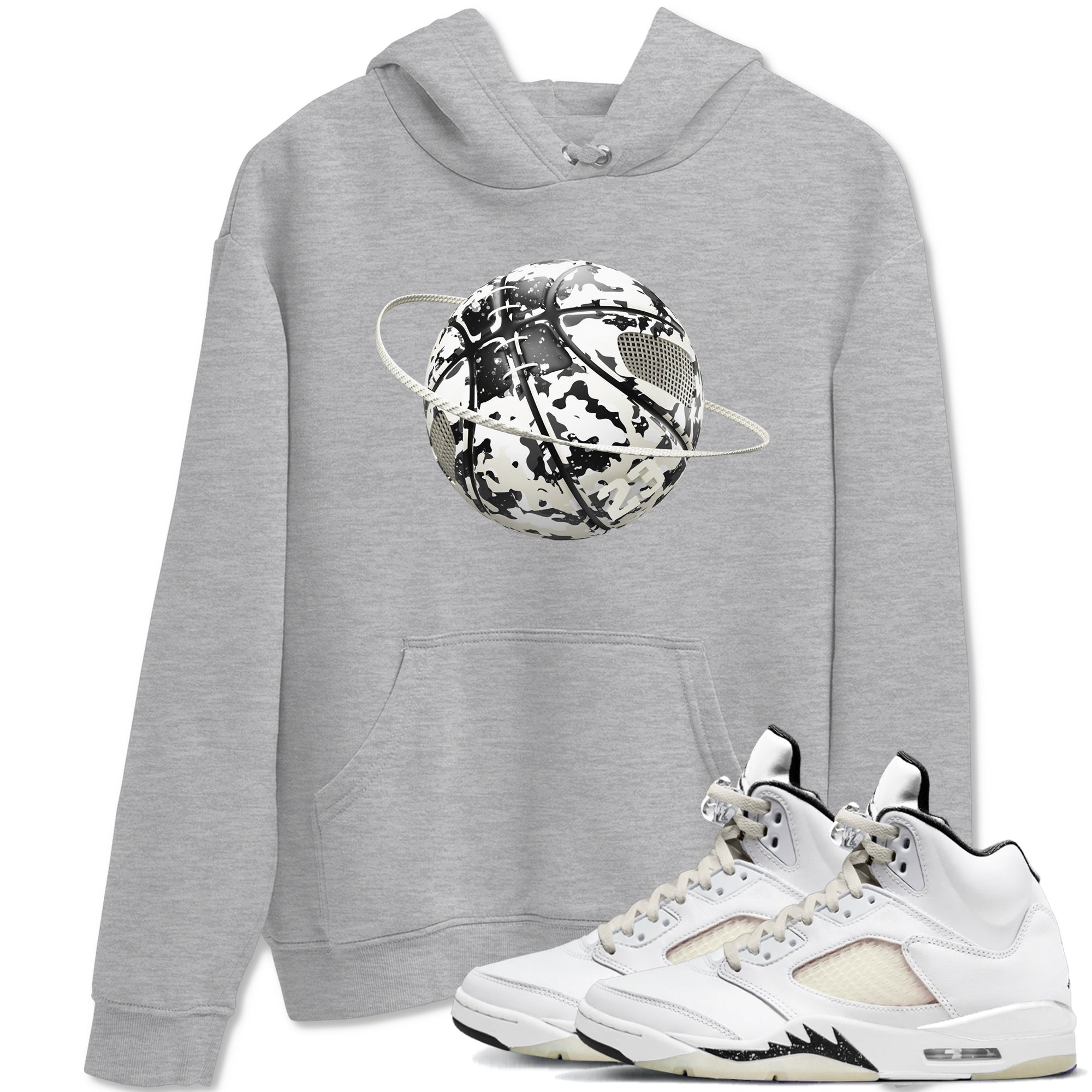 5s Sail shirt to match jordans Camo Basketball Planet sneaker tees Air Jordan 5 Sail Drip Gear Zone unisex cotton Heather Grey 1 crew neck shirt