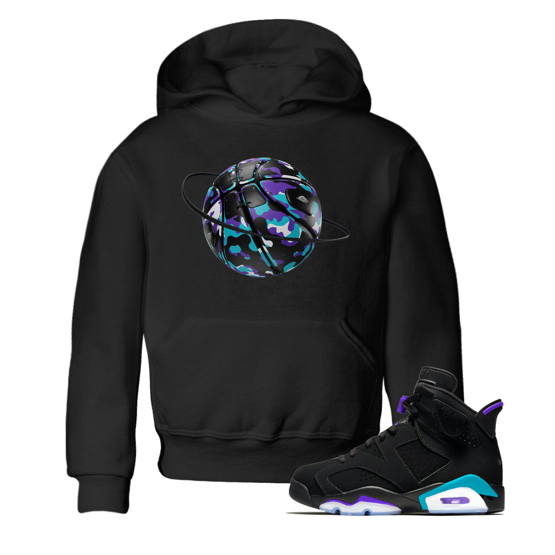 Air Jordan 6 Aqua shirt to match jordans Camo Basketball Planet Streetwear Sneaker Shirt AJ6 Aqua Drip Gear Zone Sneaker Matching Clothing Baby Toddler Black 1 T-Shirt