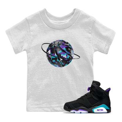 Air Jordan 6 Aqua shirt to match jordans Camo Basketball Planet Streetwear Sneaker Shirt AJ6 Aqua Drip Gear Zone Sneaker Matching Clothing Baby Toddler White 1 T-Shirt