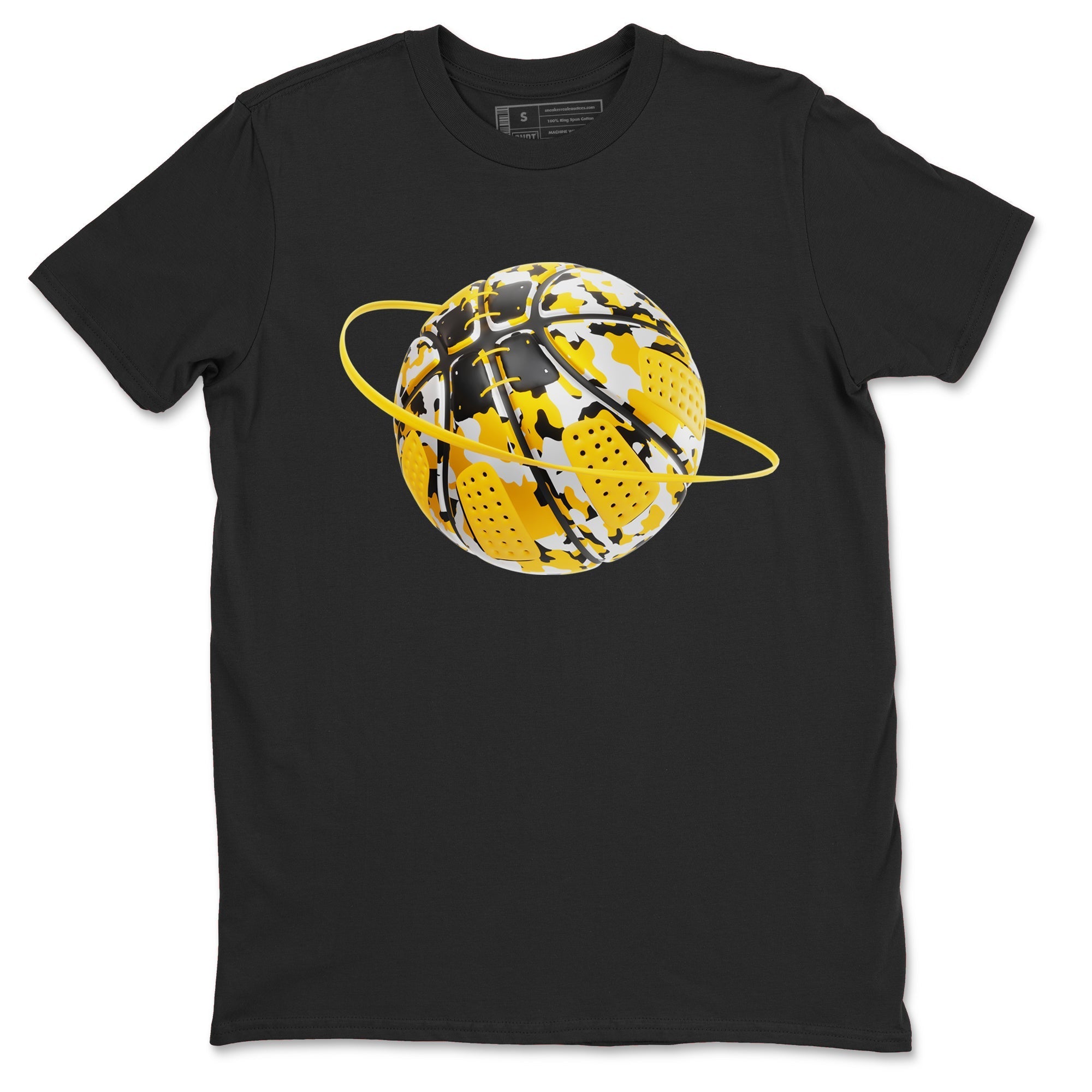 6s Yellow Ochre shirt to match jordans Camo Basketball Planet sneaker tees streetwear brand Air Jordan 6 Yellow Ochre Drip Gear Zone Brand Unisex Black 2 T-Shirt