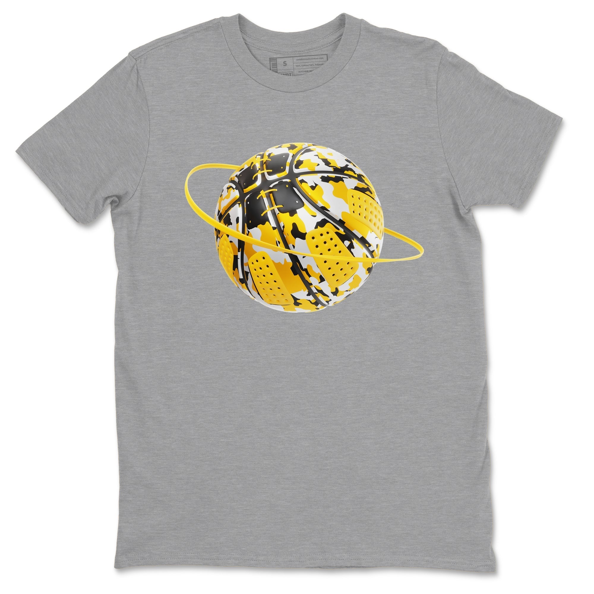 6s Yellow Ochre shirt to match jordans Camo Basketball Planet sneaker tees streetwear brand Air Jordan 6 Yellow Ochre Drip Gear Zone Brand Unisex Heather Grey 2 T-Shirt
