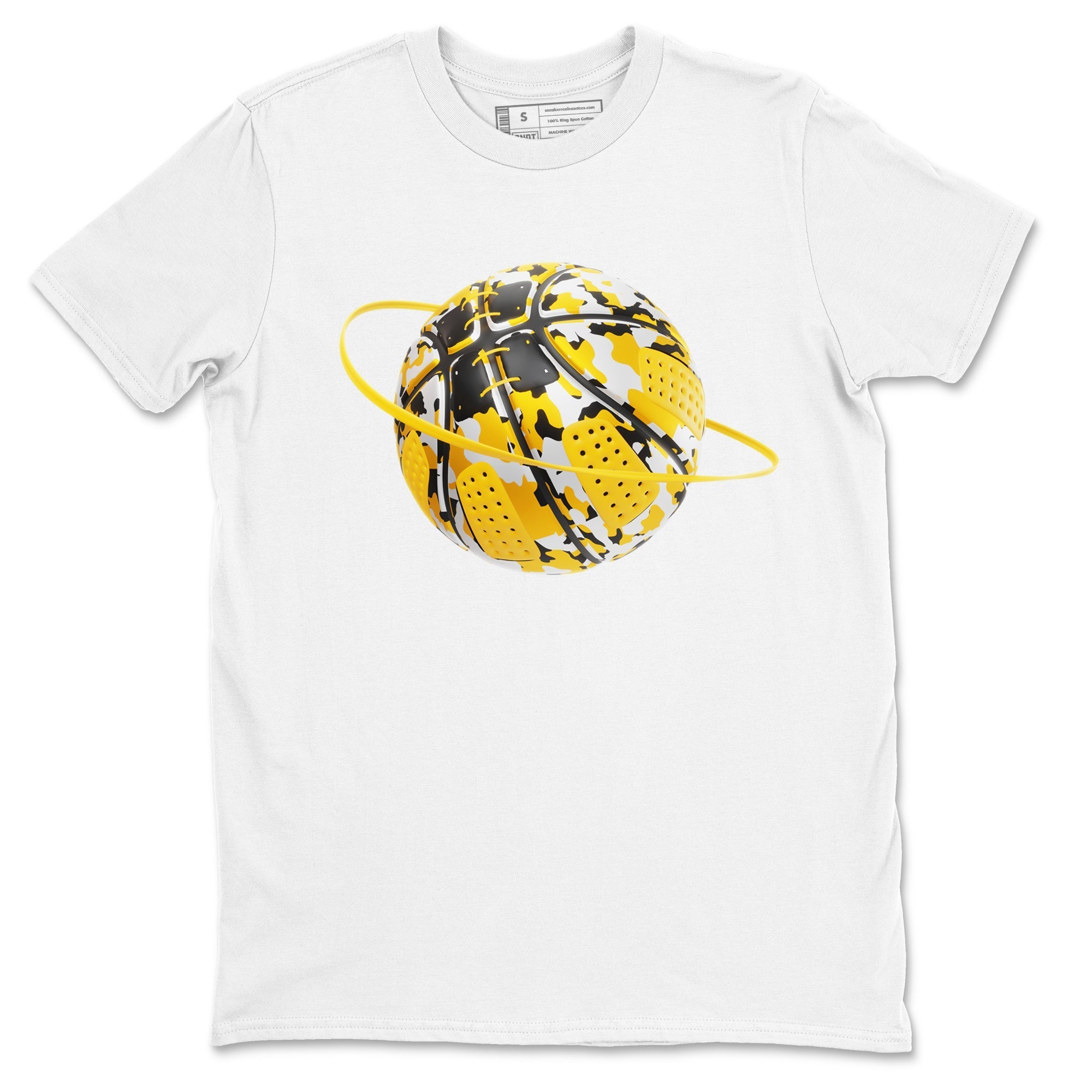 6s Yellow Ochre shirt to match jordans Camo Basketball Planet sneaker tees streetwear brand Air Jordan 6 Yellow Ochre Drip Gear Zone Brand Unisex White 2 T-Shirt