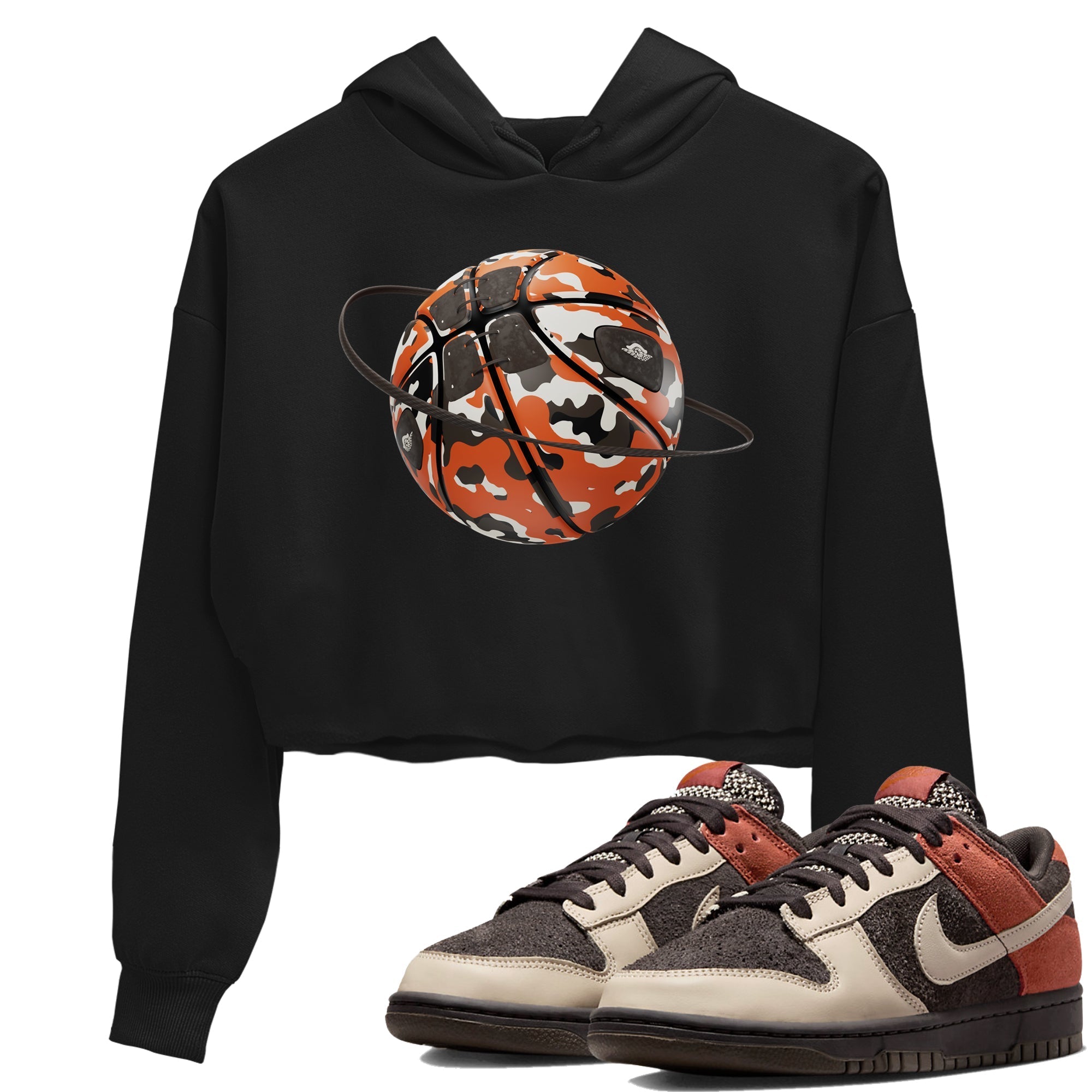 Dunk Red Panda shirt to match jordans Camo Basketball Planet sneaker tees Nike Dunk LowRed Panda Drip Gear Zone Sneaker T-Shirts Black 1 Crop T-Shirt