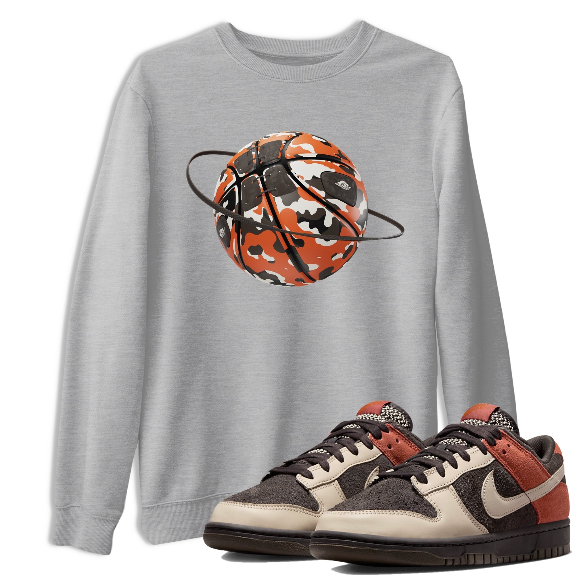 Dunk Red Panda shirt to match jordans Camo Basketball Planet sneaker tees Nike Dunk LowRed Panda Drip Gear Zone Sneaker T-Shirts Crew Neck Casual Fit Heather Grey 1 T-Shirt