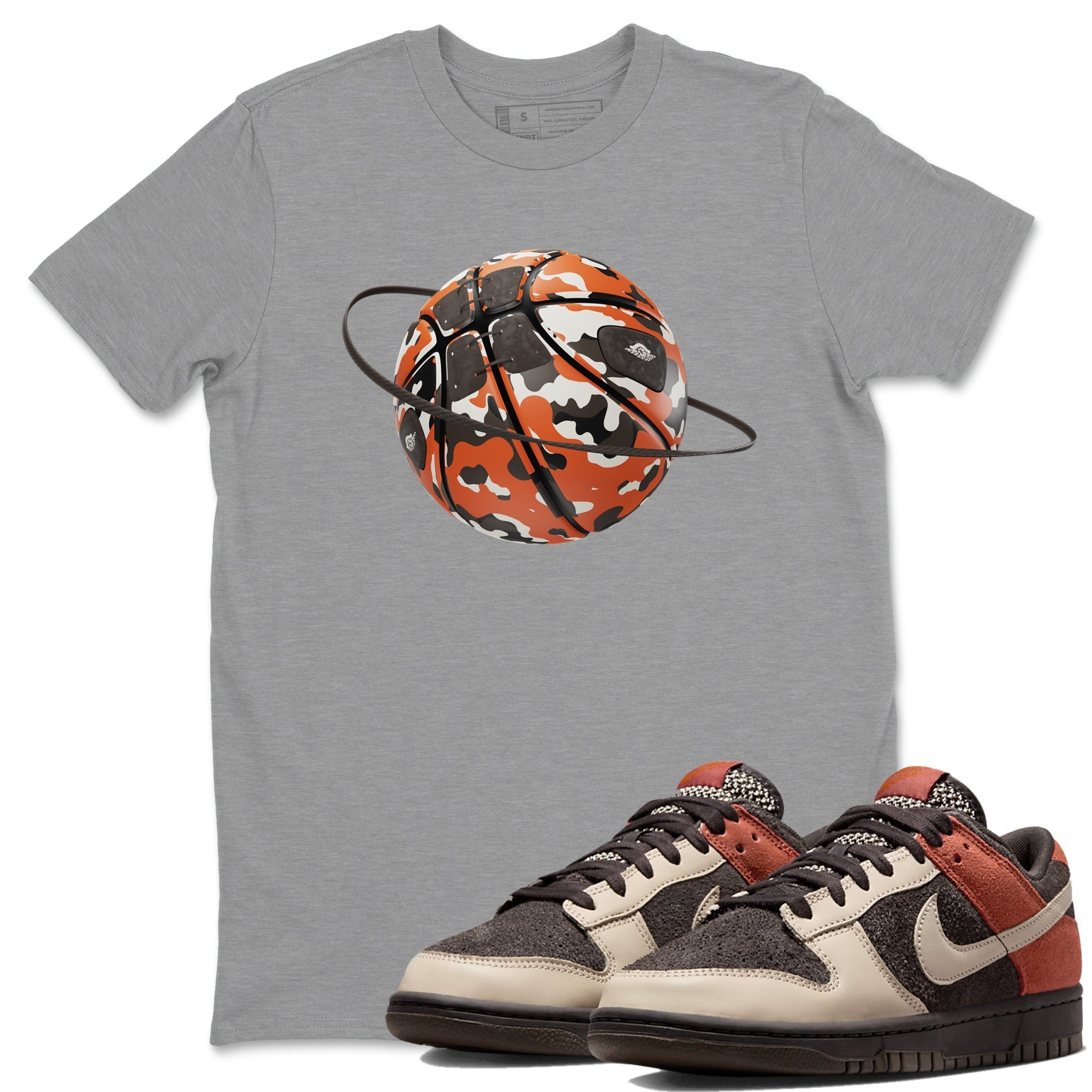 Dunk Red Panda shirt to match jordans Camo Basketball Planet sneaker tees Nike Dunk LowRed Panda Drip Gear Zone Sneaker T-Shirts Crew Neck Casual Fit Heather Grey 1 T-Shirt