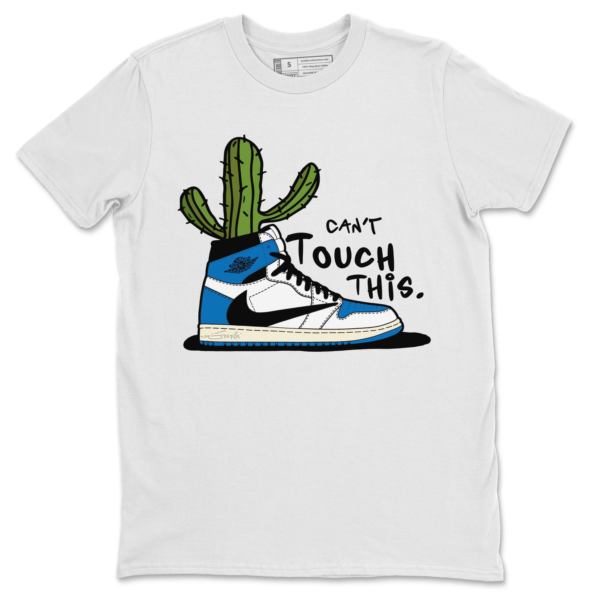 Air Jordan 1 Travis Scott Fragment Sneaker Match Tees Can't Touch This Streetwear Sneaker Shirt Air Jordan 1 High OG x Travis Scott x Fragment Sneaker Release Tees Unisex Shirts White 2