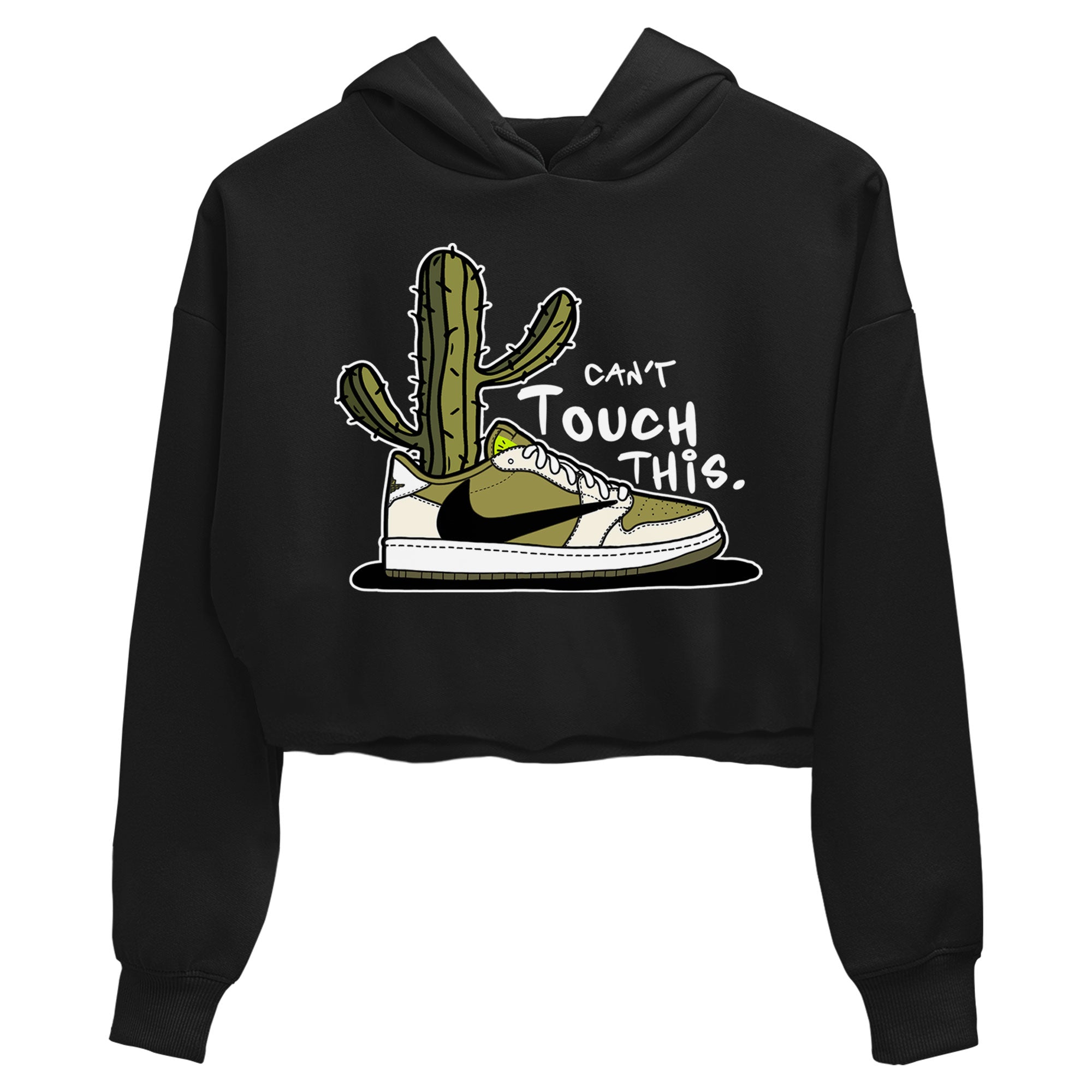 Air Jordan 1 X Travis Scott Golf Olive shirt to match jordans Can't Touch This Streetwear Sneaker Shirt Air Jordan 1 Travis Scott Golf Drip Gear Zone Sneaker Matching Clothing Black 2 Crop T-Shirt