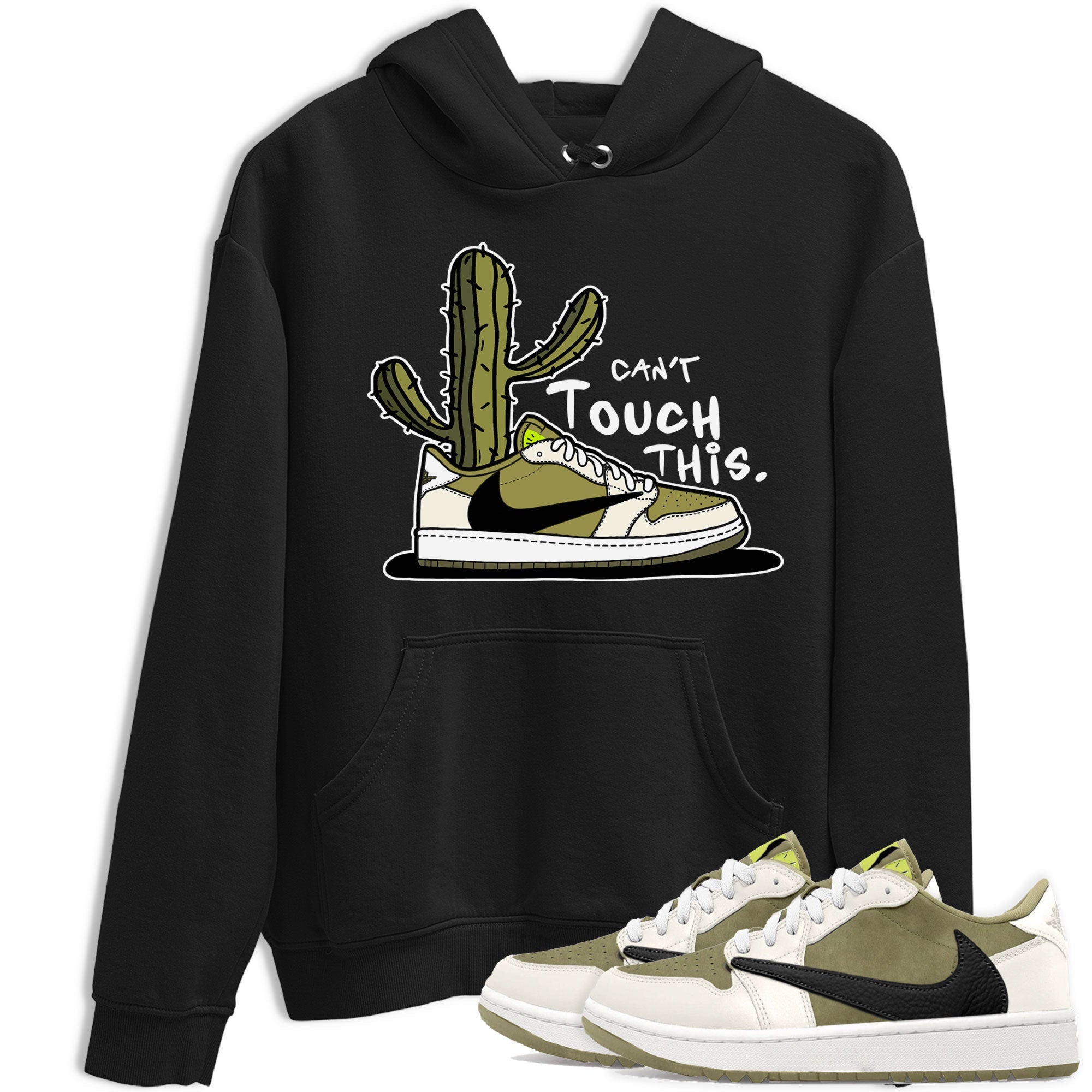Air Jordan 1 X Travis Scott Golf Olive shirt to match jordans Can't Touch This Streetwear Sneaker Shirt Air Jordan 1 Travis Scott Golf Drip Gear Zone Sneaker Matching Clothing Unisex Black 1 T-Shirt
