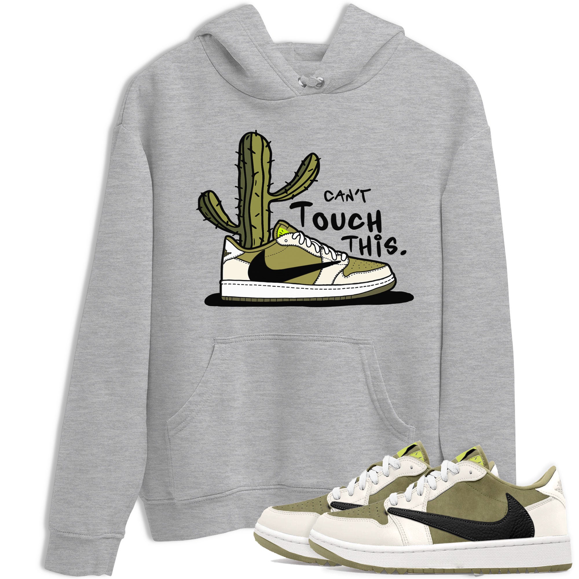 Air Jordan 1 X Travis Scott Golf Olive shirt to match jordans Can't Touch This Streetwear Sneaker Shirt Air Jordan 1 Travis Scott Golf Drip Gear Zone Sneaker Matching Clothing Unisex Heather Grey 1 T-Shirt