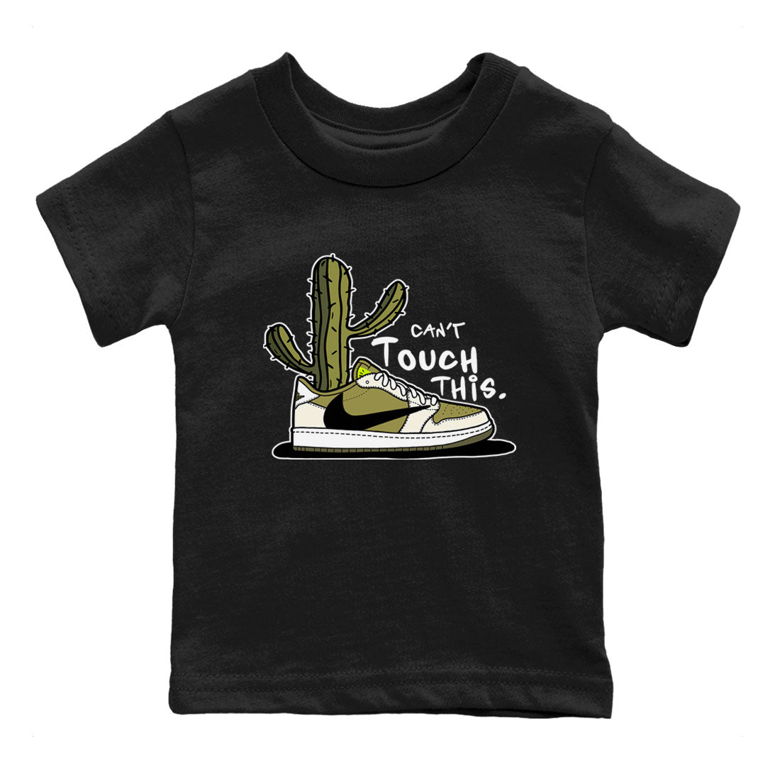 Air Jordan 1 X Travis Scott Golf Olive shirt to match jordans Can't Touch This Streetwear Sneaker Shirt Air Jordan 1 Travis Scott Golf Drip Gear Zone Sneaker Matching Clothing Baby Toddler Black 2 T-Shirt