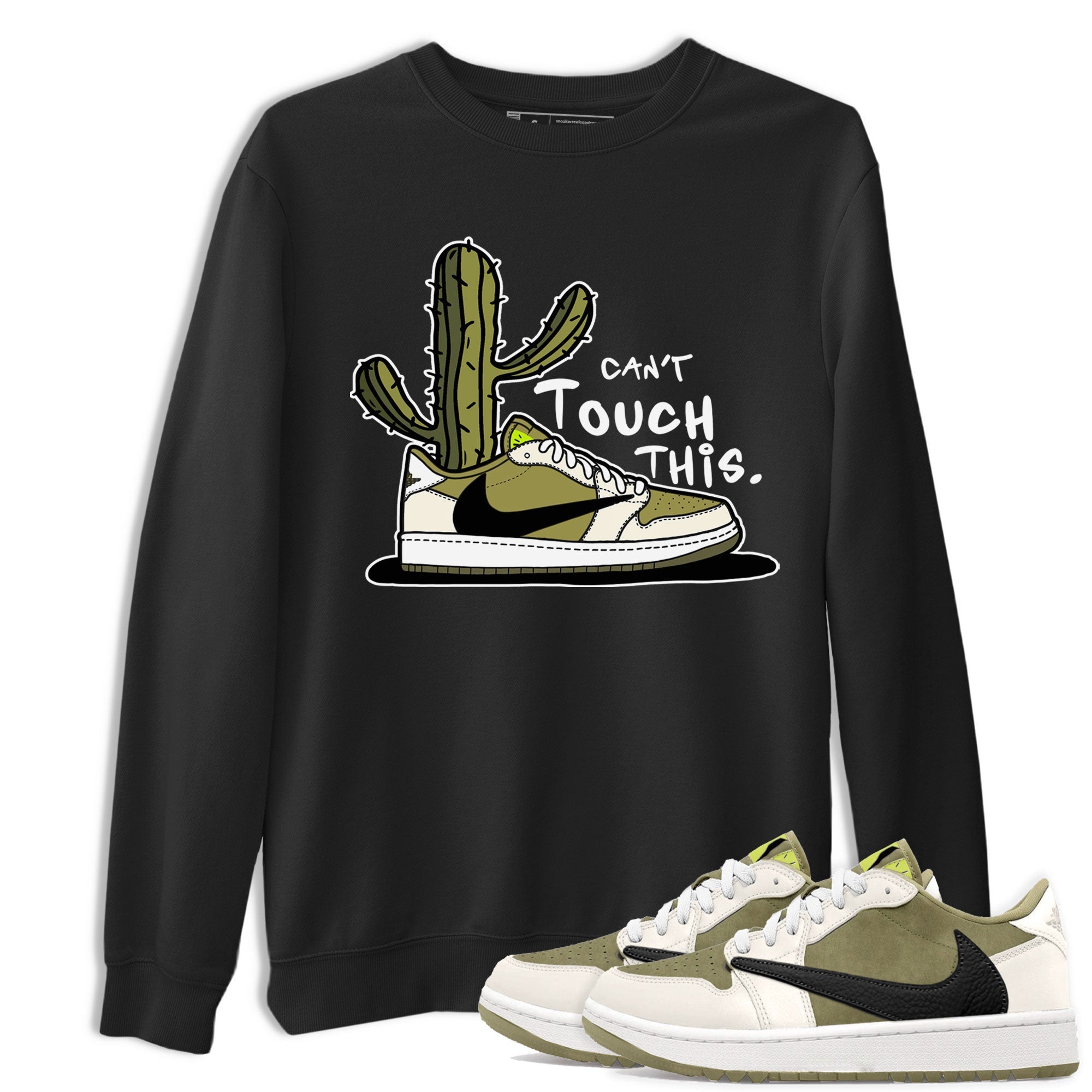 Air Jordan 1 X Travis Scott Golf Olive shirt to match jordans Can't Touch This Streetwear Sneaker Shirt Air Jordan 1 Travis Scott Golf Drip Gear Zone Sneaker Matching Clothing Unisex Black 1 T-Shirt