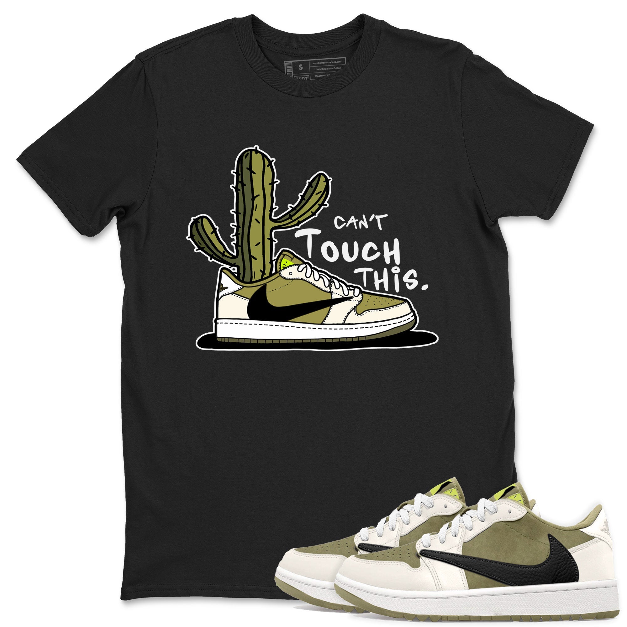 Air Jordan 1 X Travis Scott Golf Olive shirt to match jordans Can't Touch This Streetwear Sneaker Shirt Air Jordan 1 Travis Scott Golf Drip Gear Zone Sneaker Matching Clothing Unisex Black 1 T-Shirt