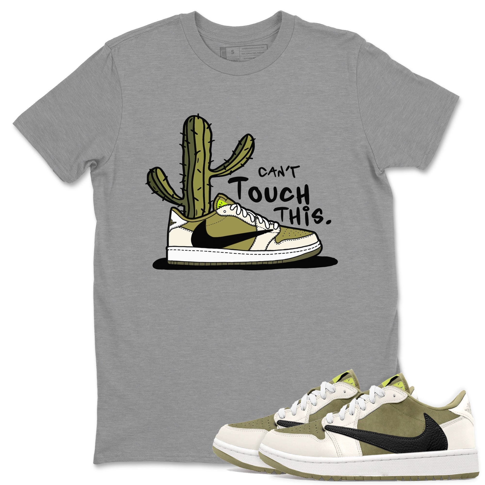 Air Jordan 1 X Travis Scott Golf Olive shirt to match jordans Can't Touch This Streetwear Sneaker Shirt Air Jordan 1 Travis Scott Golf Drip Gear Zone Sneaker Matching Clothing Unisex Heather Grey 1 T-Shirt