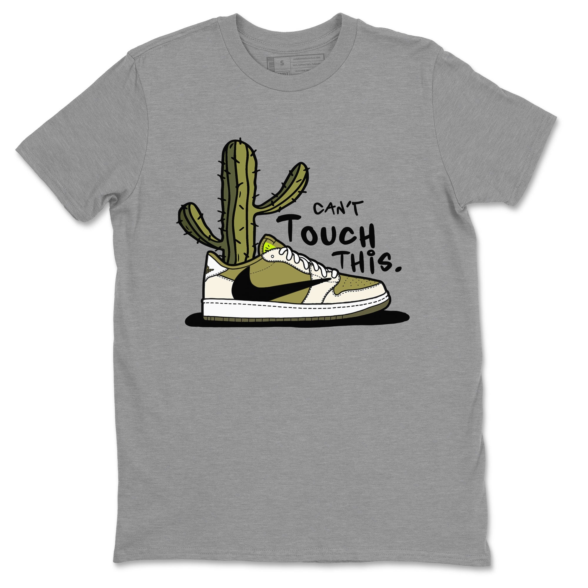 Air Jordan 1 X Travis Scott Golf Olive shirt to match jordans Can't Touch This Streetwear Sneaker Shirt Air Jordan 1 Travis Scott Golf Drip Gear Zone Sneaker Matching Clothing Unisex Heather Grey 2 T-Shirt