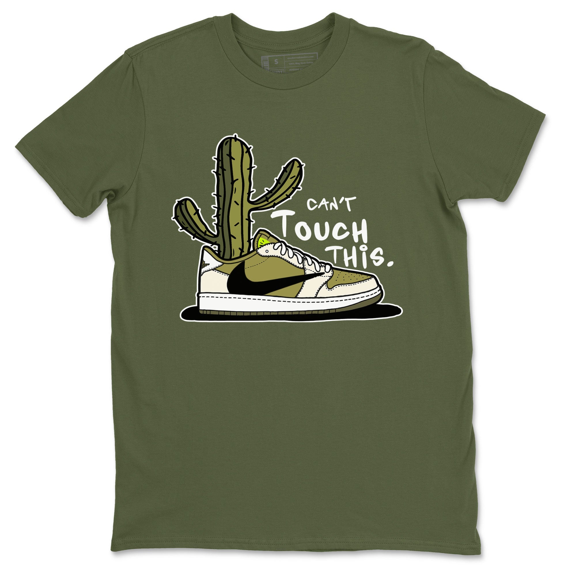 Air Jordan 1 X Travis Scott Golf Olive shirt to match jordans Can't Touch This Streetwear Sneaker Shirt Air Jordan 1 Travis Scott Golf Drip Gear Zone Sneaker Matching Clothing Unisex Military Green 2 T-Shirt