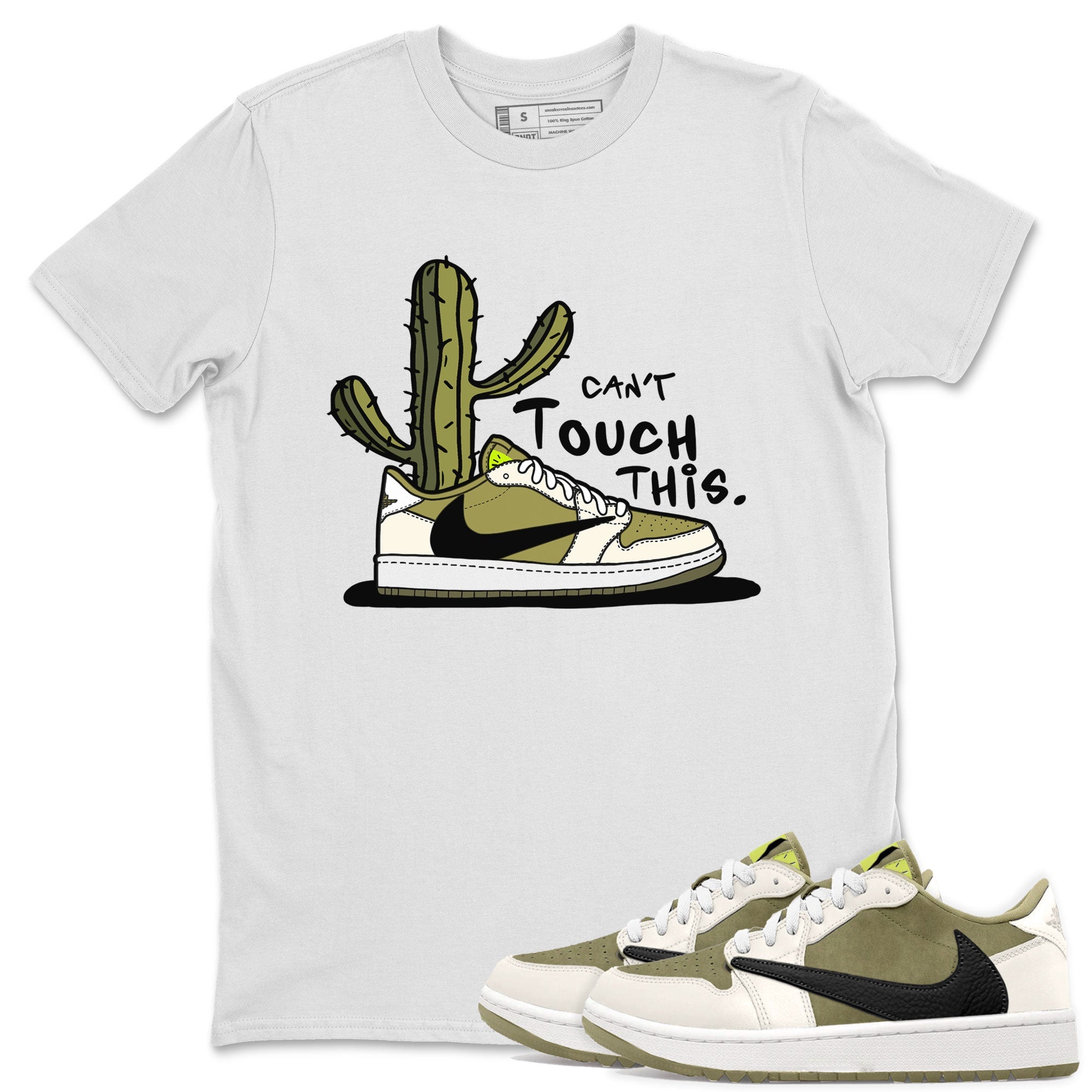 Air Jordan 1 X Travis Scott Golf Olive shirt to match jordans Can't Touch This Streetwear Sneaker Shirt Air Jordan 1 Travis Scott Golf Drip Gear Zone Sneaker Matching Clothing Unisex White 1 T-Shirt
