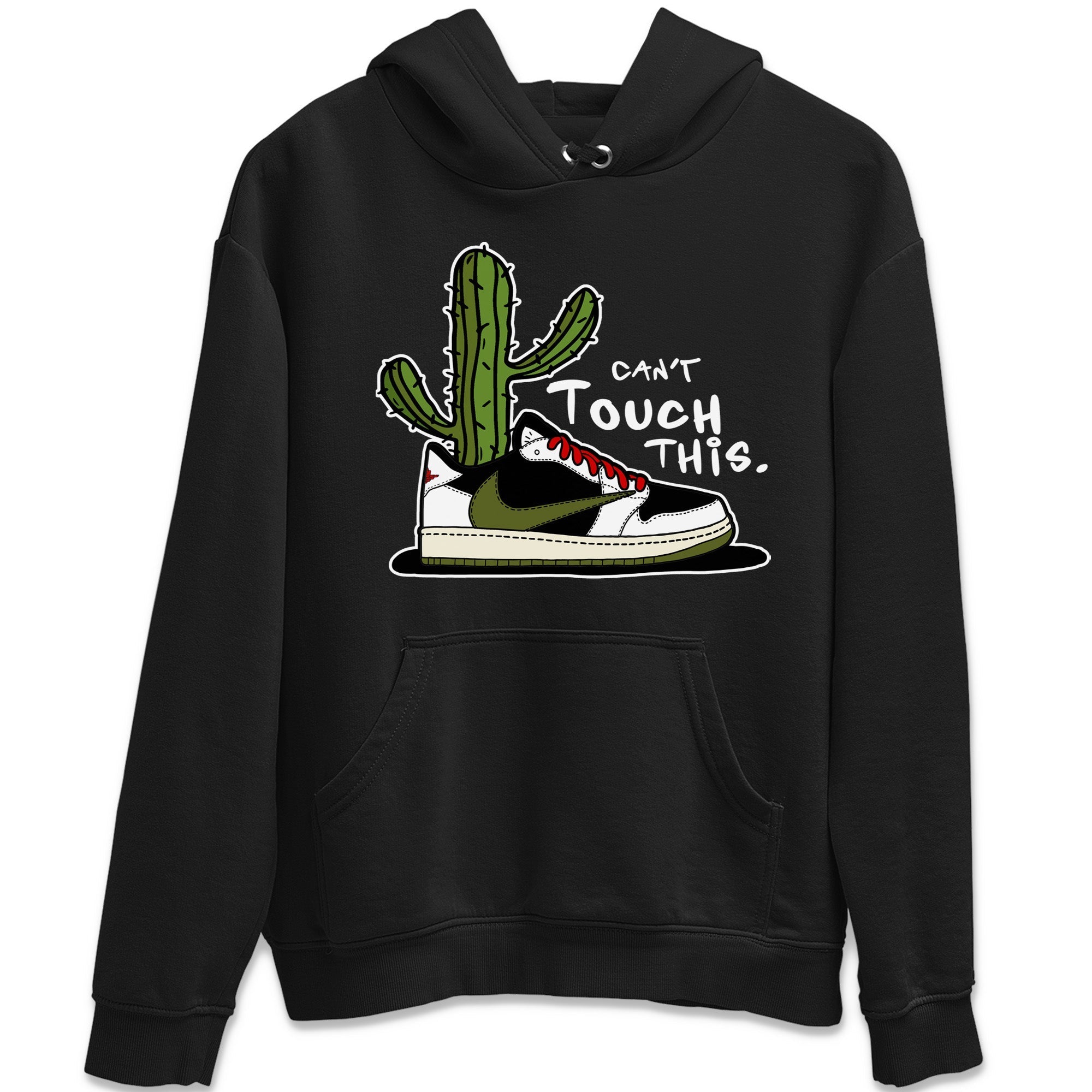 Air Jordan 1 Travis Scott Olive Sneaker Match Tees Can't Touch This Streetwear Sneaker Shirt Air Jordan 1 Low x Travis Scott x Olive Sneaker Release Tees Unisex Shirts Black 2