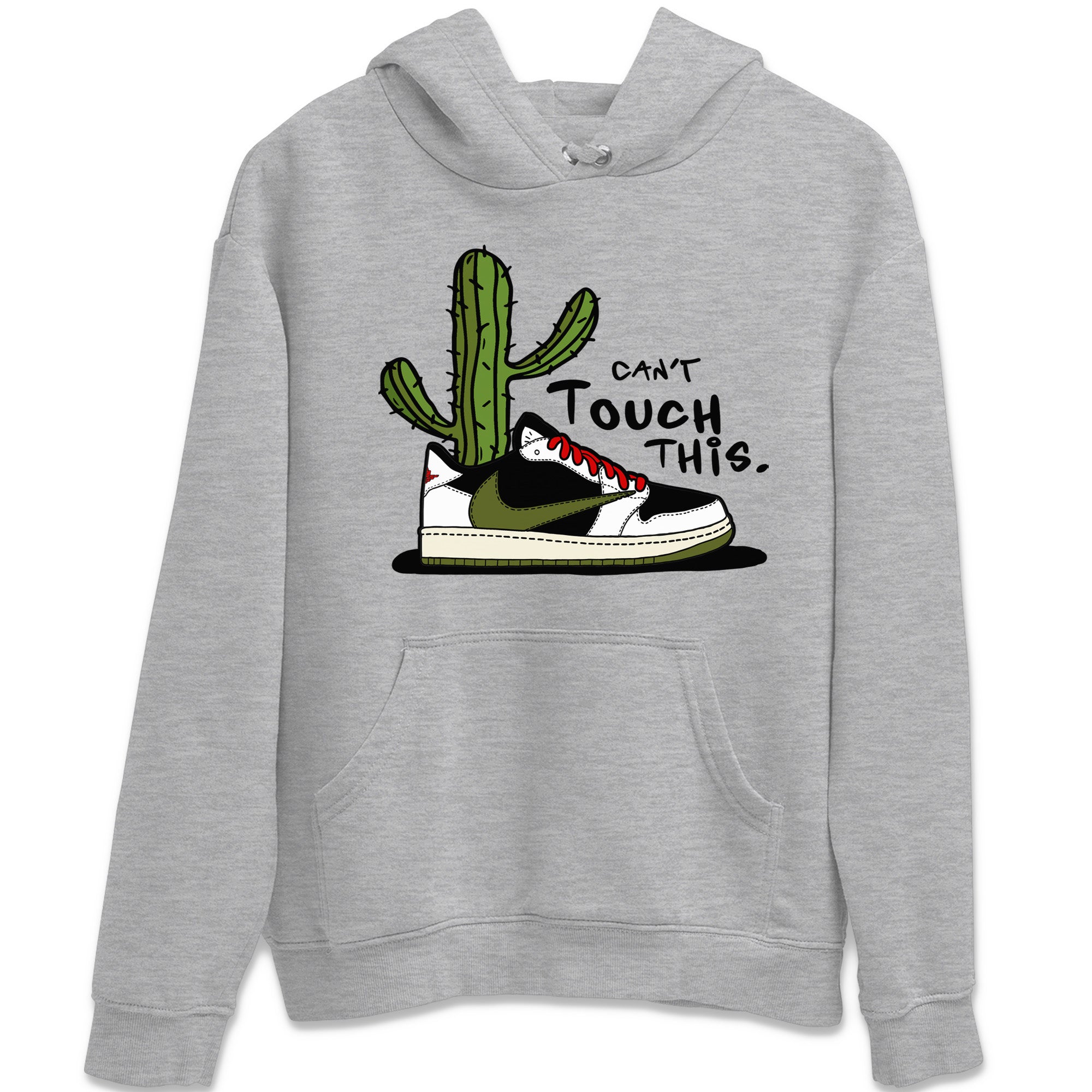 Air Jordan 1 Travis Scott Olive Sneaker Match Tees Can't Touch This Streetwear Sneaker Shirt Air Jordan 1 Low x Travis Scott x Olive Sneaker Release Tees Unisex Shirts Heather Grey 2