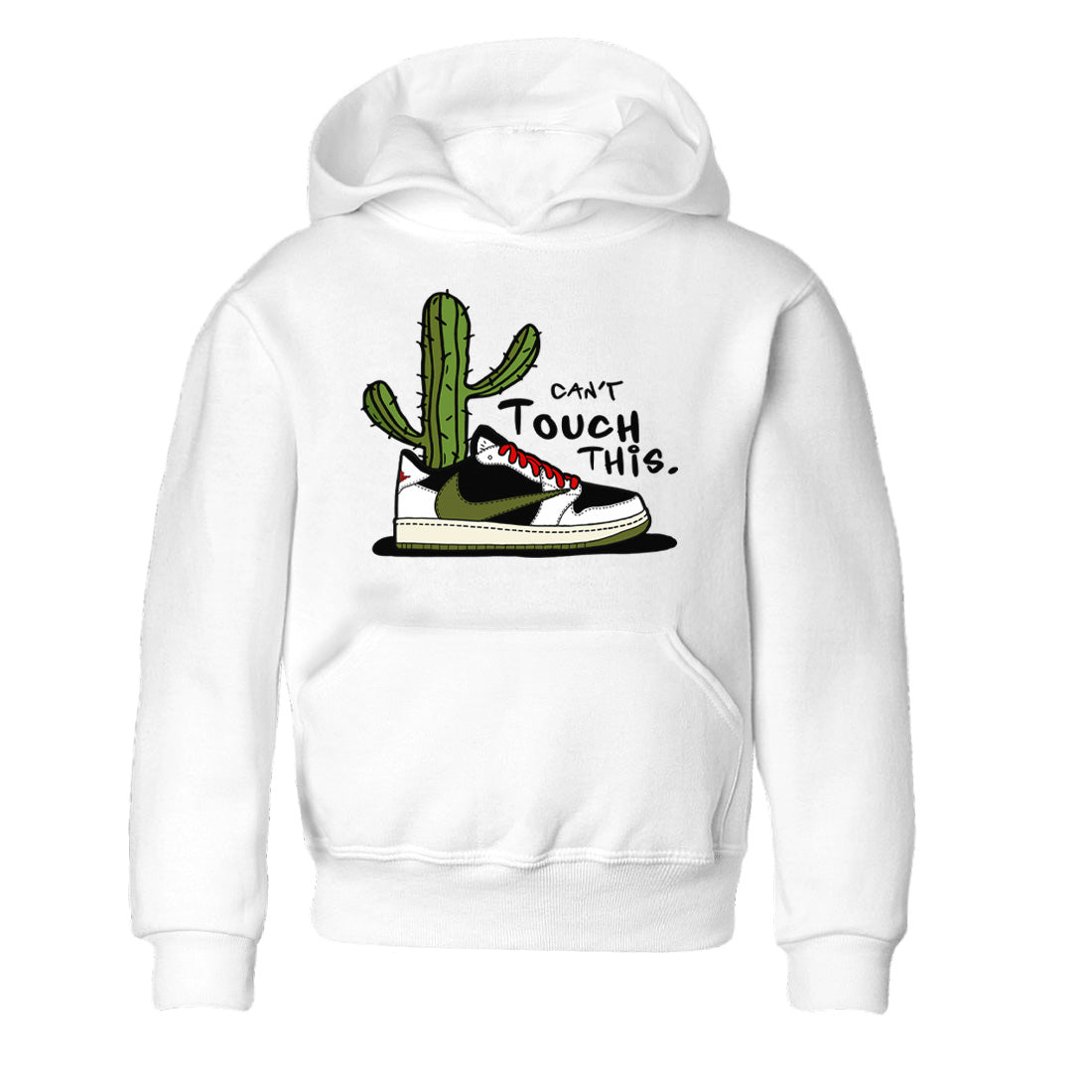 Air Jordan 1 Travis Scott Olive Sneaker Match Tees Can't Touch This Streetwear Sneaker Shirt Air Jordan 1 Low x Travis Scott x Olive Sneaker Release Tees Kids Shirts White 2