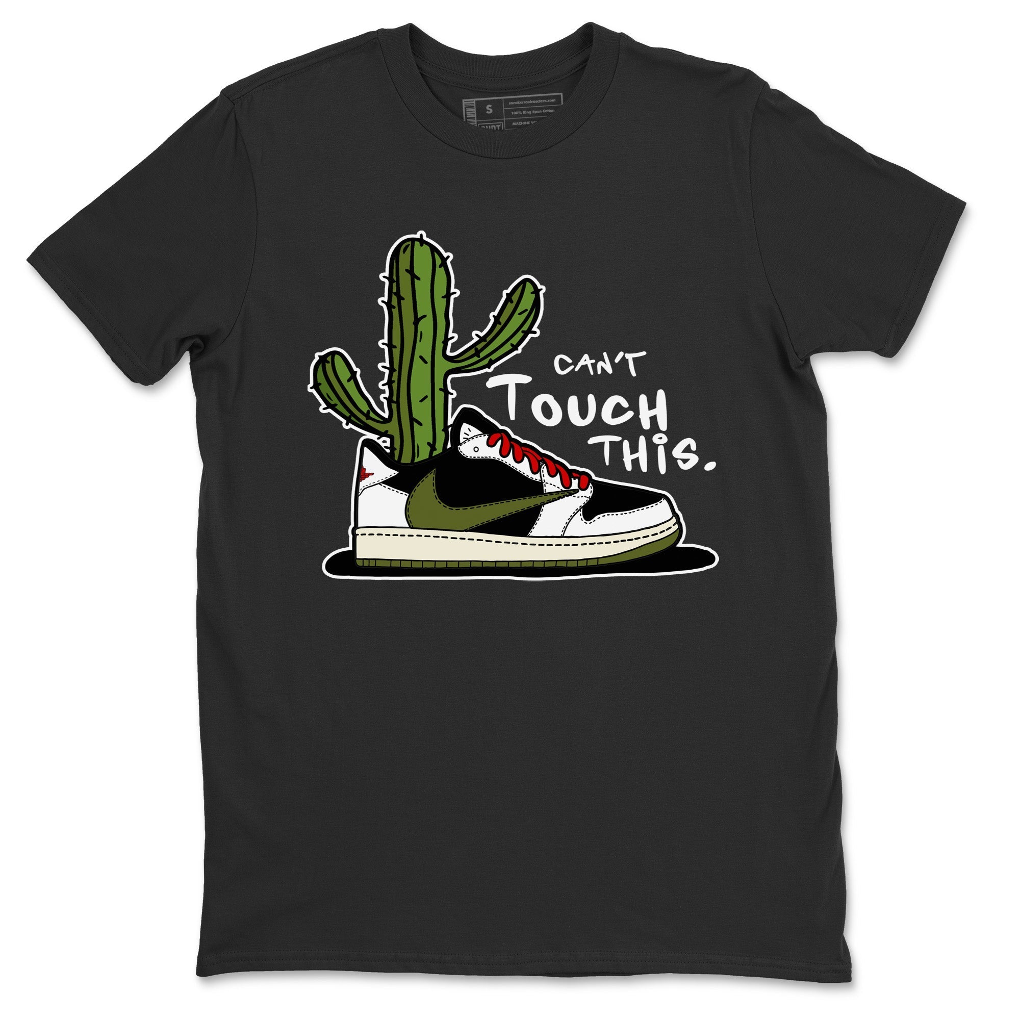 Air Jordan 1 Travis Scott Olive Sneaker Match Tees Can't Touch This Streetwear Sneaker Shirt Air Jordan 1 Low x Travis Scott x Olive Sneaker Release Tees Unisex Shirts Black 2