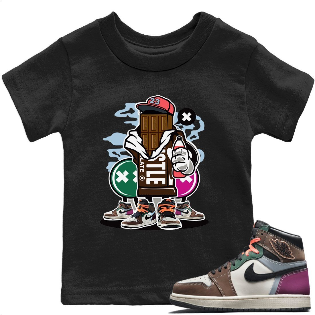 Jordan 1 Hand Crafted Sneaker Matching T-Shirt Chocolate Squad Sneaker Tees Jordan 1 Hand Crafted Sneaker Release Tees Kids Shirts
