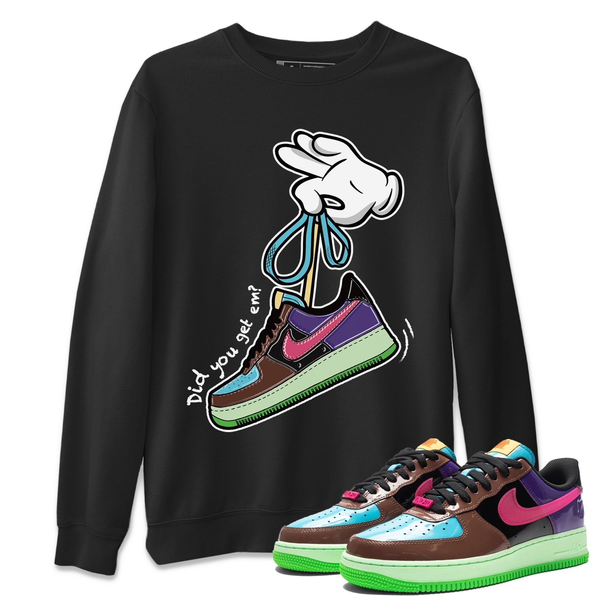 Air Force 1 Undefeated Fauna Brown Sneaker Match Tees Cartoon Hands Sneaker Tees Air Force 1 Undefeated Fauna Brown Jordan to match sneaker T-Shirt Crew Neck Shirts