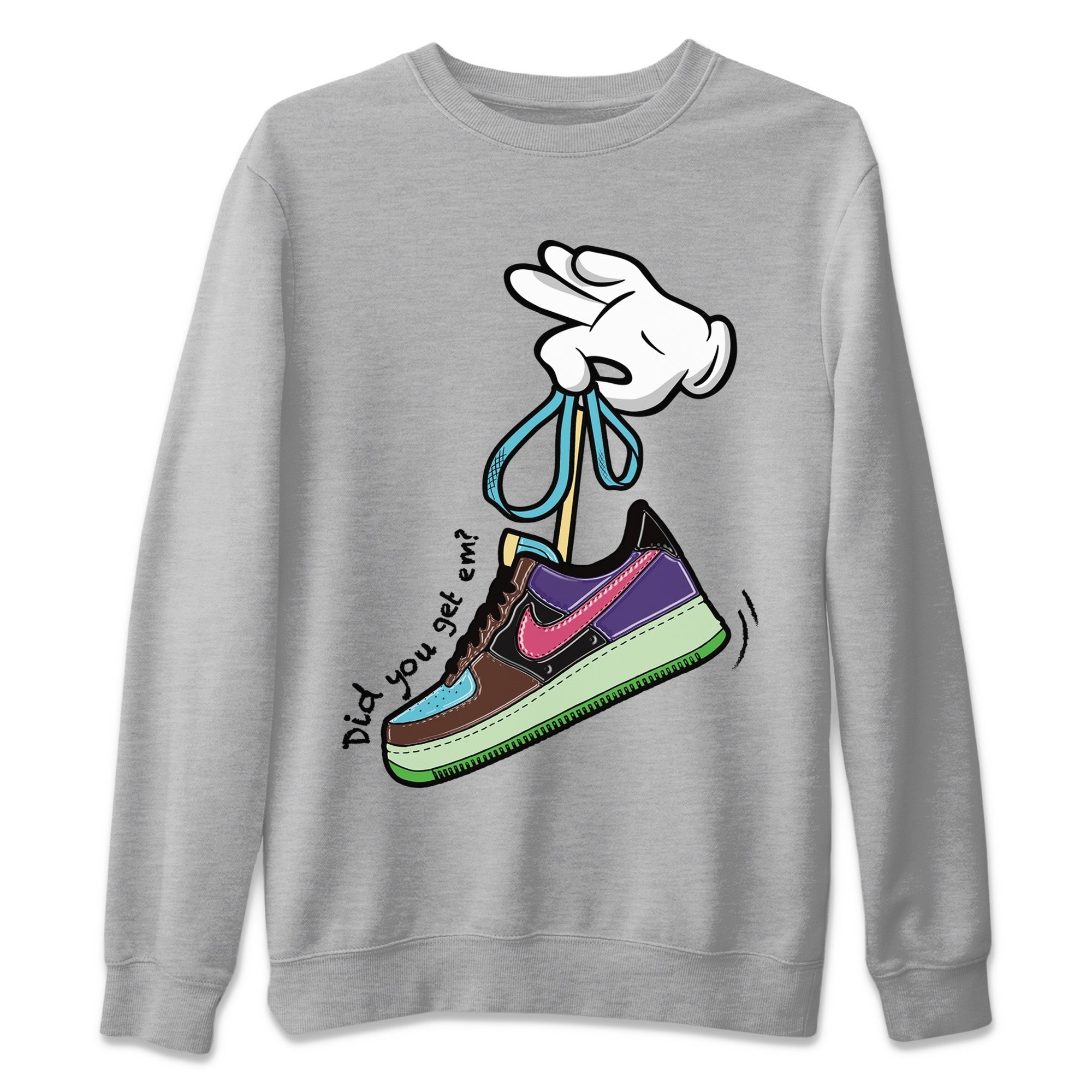 Air Force 1 Undefeated Fauna Brown Sneaker Match Tees Cartoon Hands Sneaker Tees Air Force 1 Undefeated Fauna Brown Jordan to match sneaker T-Shirt Crew Neck Shirts