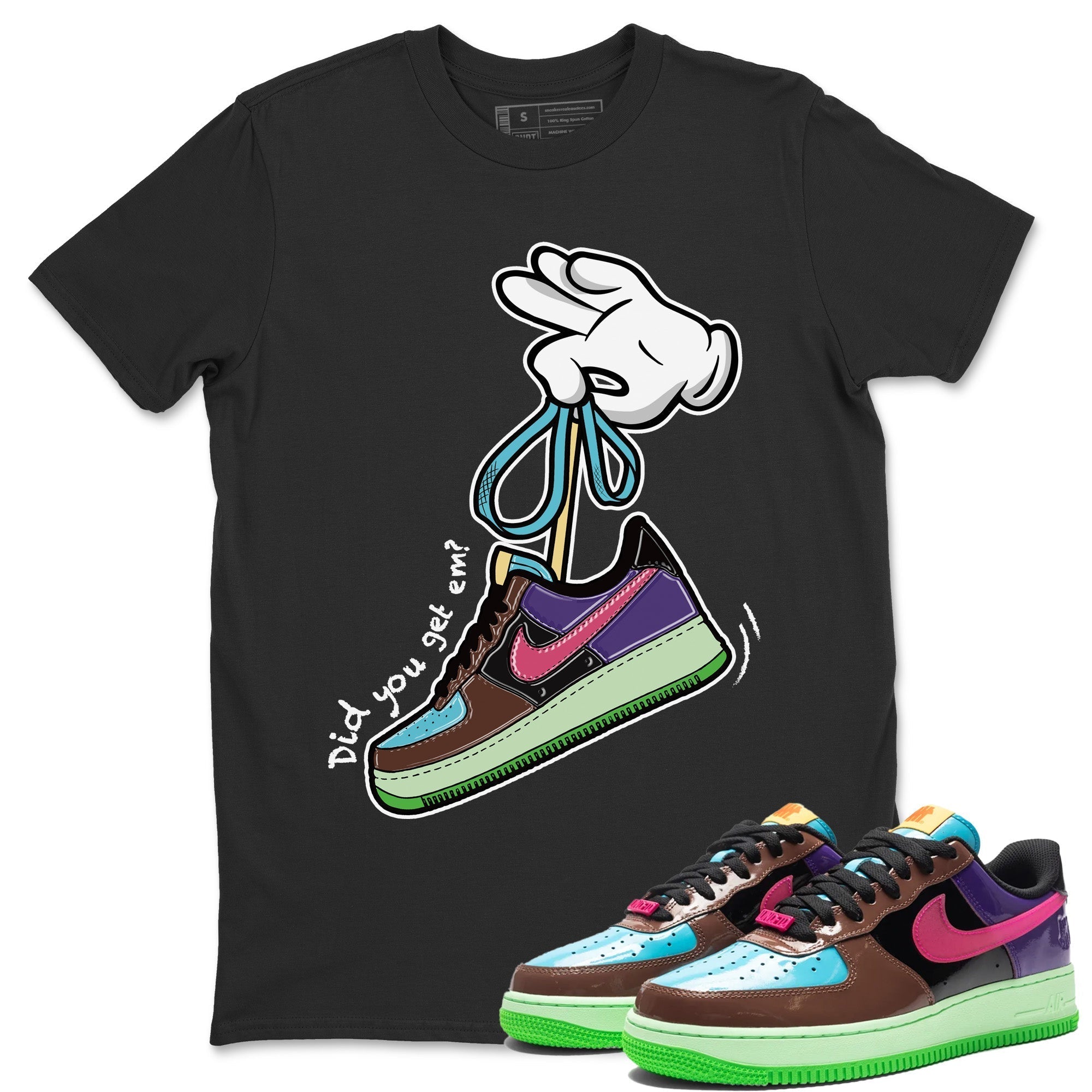 Air Force 1 Undefeated Fauna Brown Sneaker Match Tees Cartoon Hands Sneaker Tees Air Force 1 Undefeated Fauna Brown Jordan to match sneaker T-Shirt Crew Neck Shirts