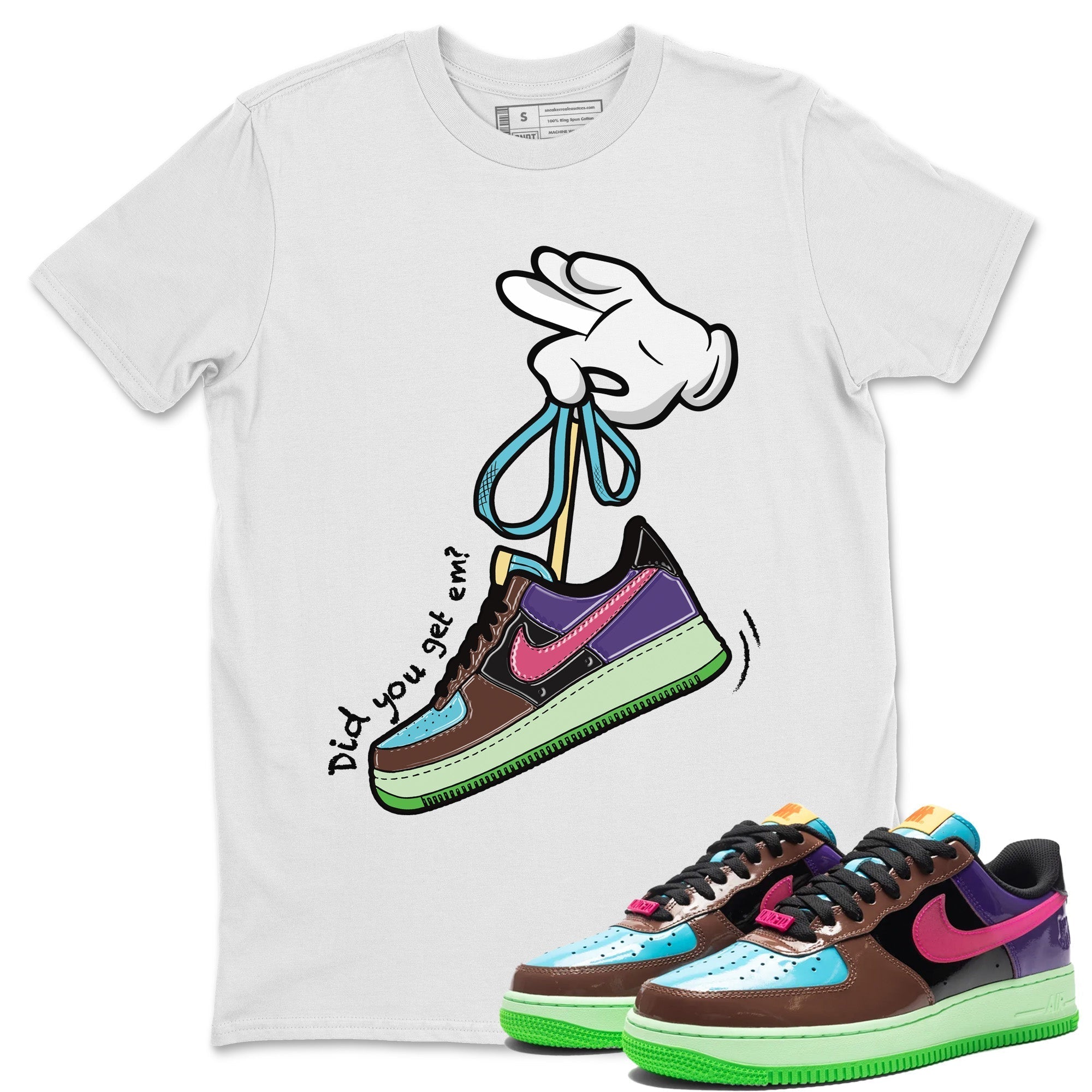 Air Force 1 Undefeated Fauna Brown Sneaker Match Tees Cartoon Hands Sneaker Tees Air Force 1 Undefeated Fauna Brown Jordan to match sneaker T-Shirt Crew Neck Shirts