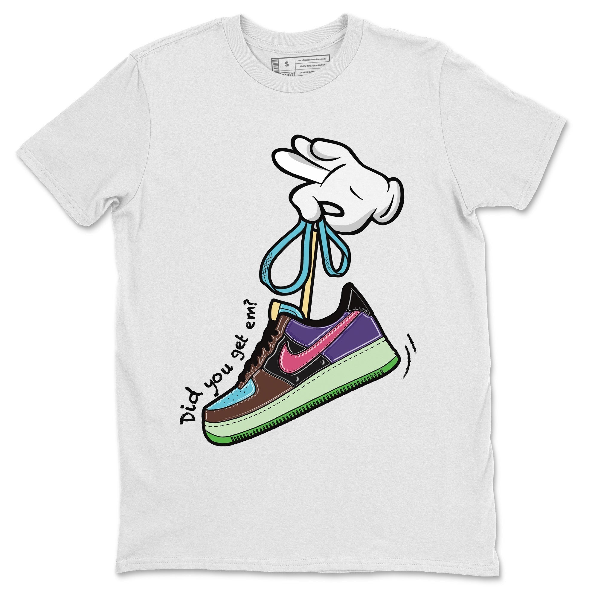 Air Force 1 Undefeated Fauna Brown Sneaker Match Tees Cartoon Hands Sneaker Tees Air Force 1 Undefeated Fauna Brown Jordan to match sneaker T-Shirt Crew Neck Shirts