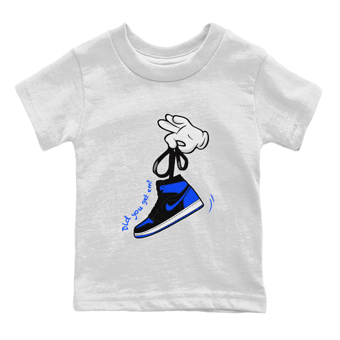 Air Jordan 1 Royal Reimagined shirt to match jordans Cartoon Hands sneaker tees Air Jordan 1 High OG Royal Reimagined Drip Gear Zone Kids Baby Toddler sneaker shirts White 2 T-Shirt