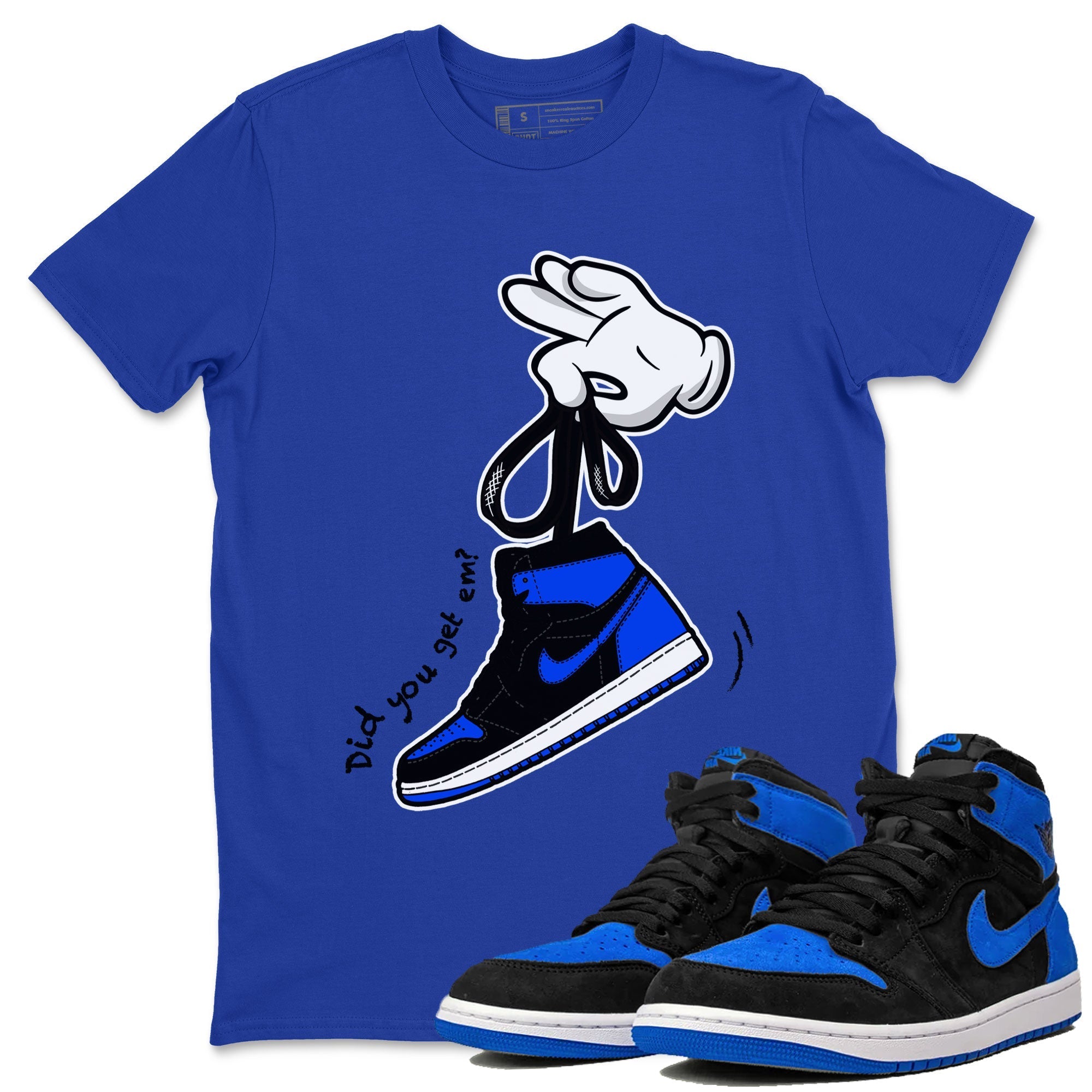 Air Jordan 1 Royal Reimagined shirt to match jordans Cartoon Hands sneaker tees Air Jordan 1 High OG Royal Reimagined Drip Gear Zone Unisex Sneaker Tees and Sneaker Match T-Shirt Royal Blue 1 T-Shirt